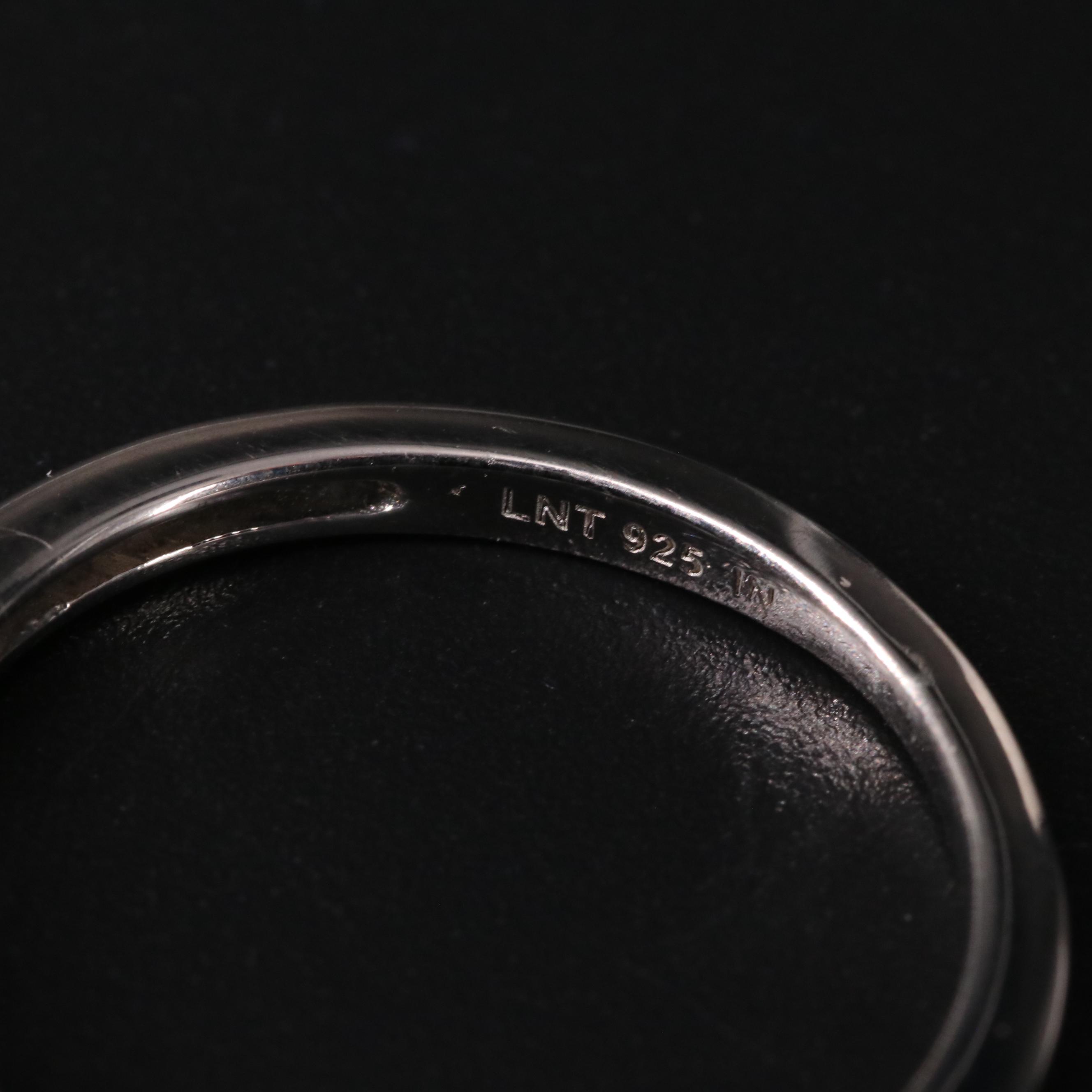 Sterling Aquamarine and Cubic Zirconia Ring