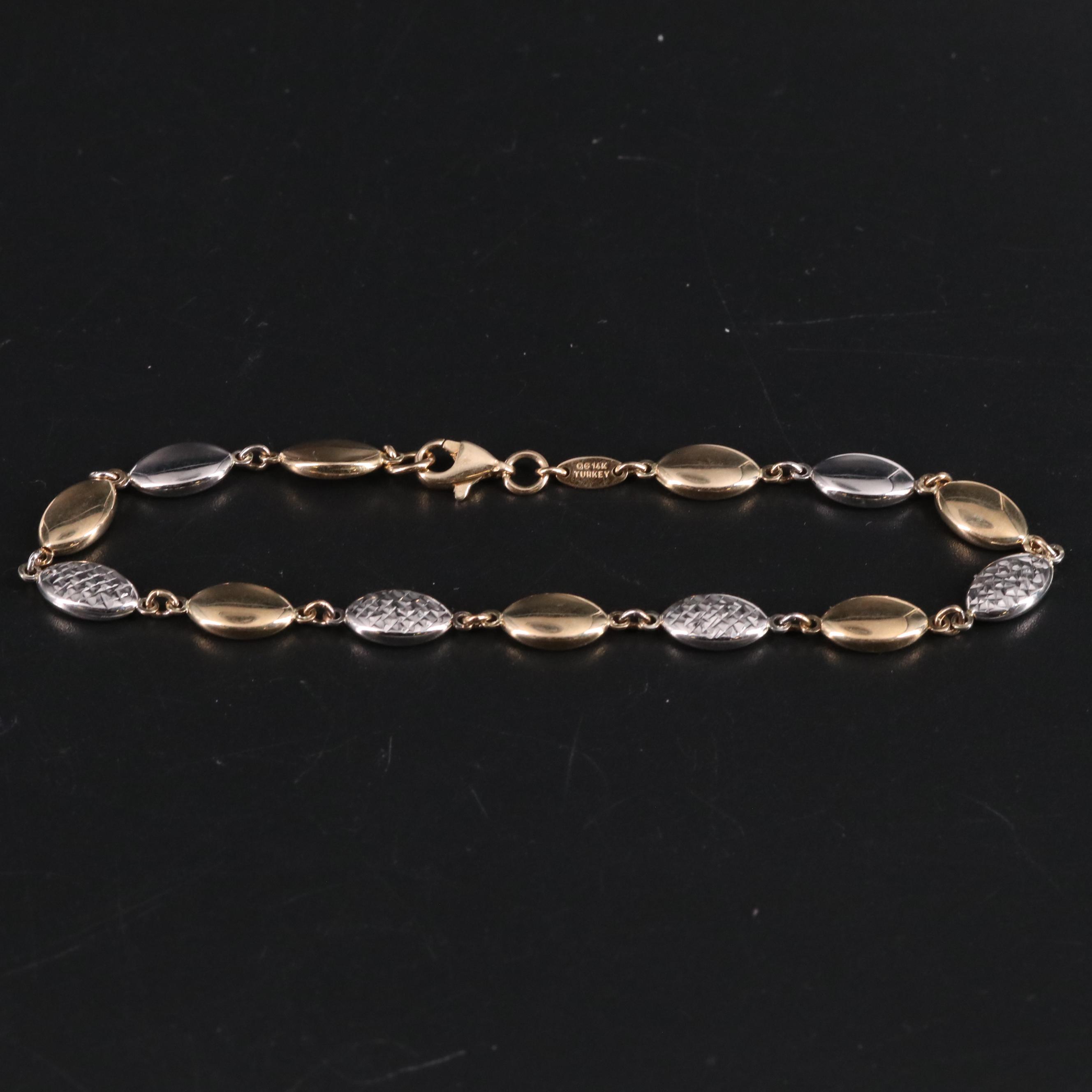 14K Oval Link Bracelet