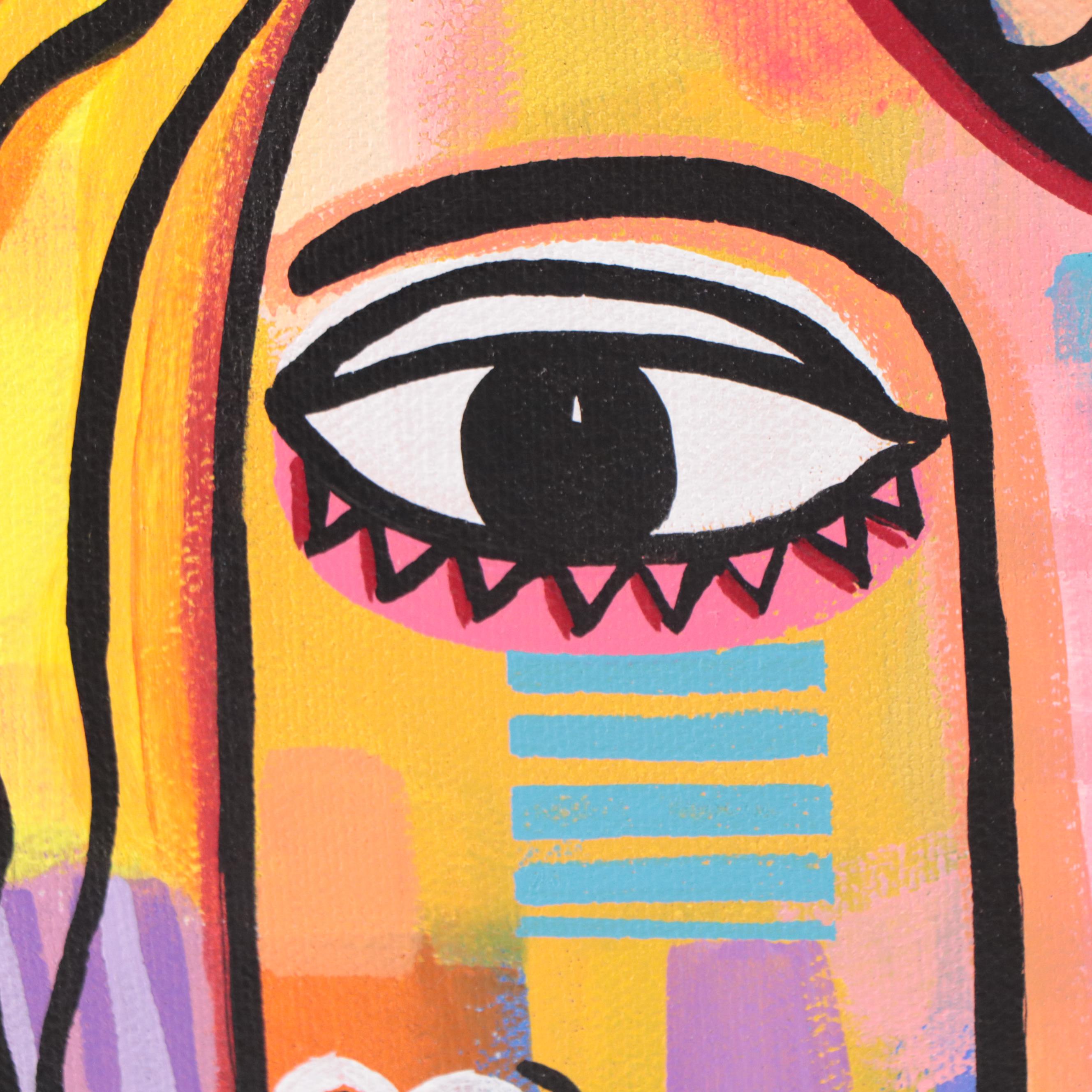 Michel Blázquez Acrylic Painting "The Night is Blue," 2023