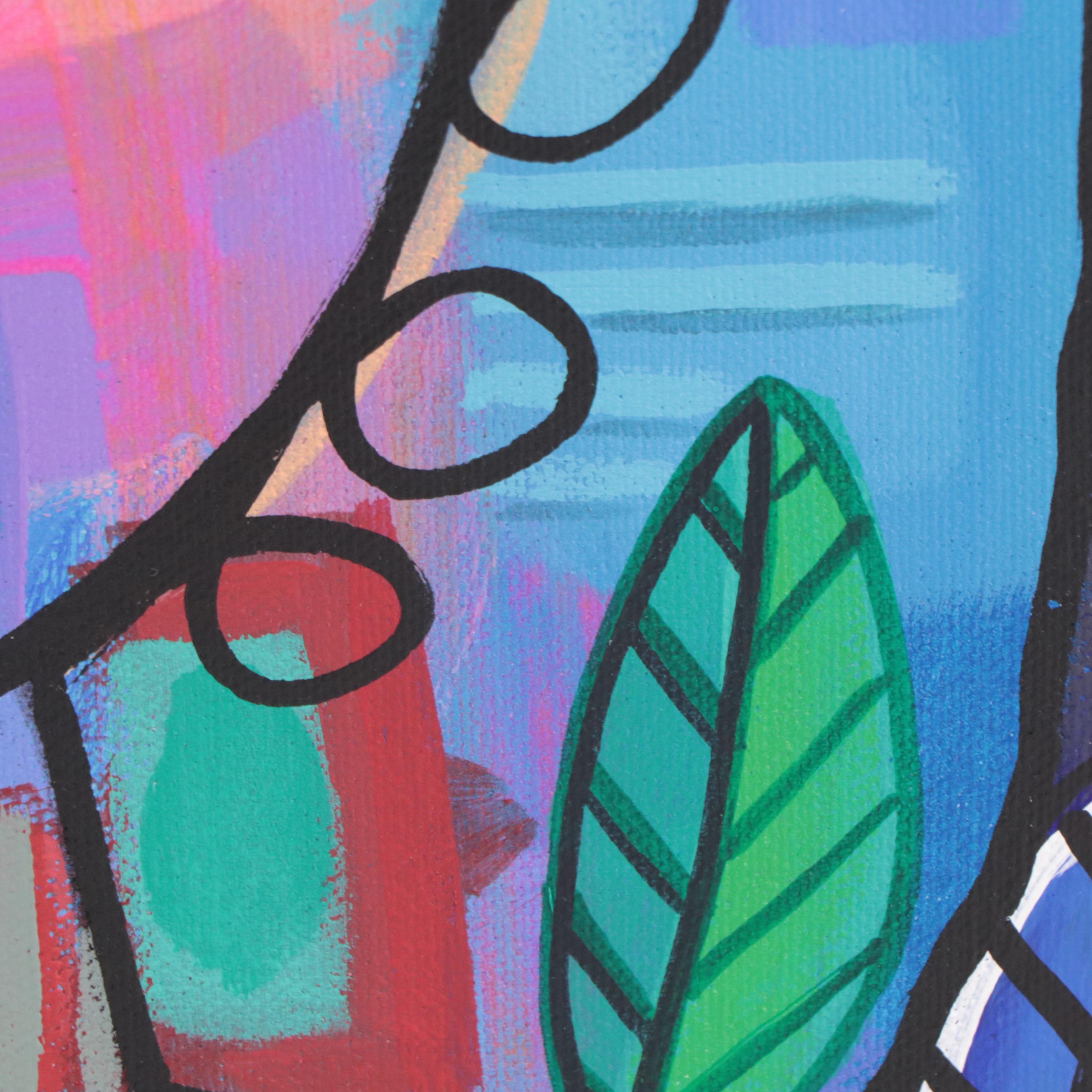 Michel Blázquez Acrylic Painting "The Night is Blue," 2023