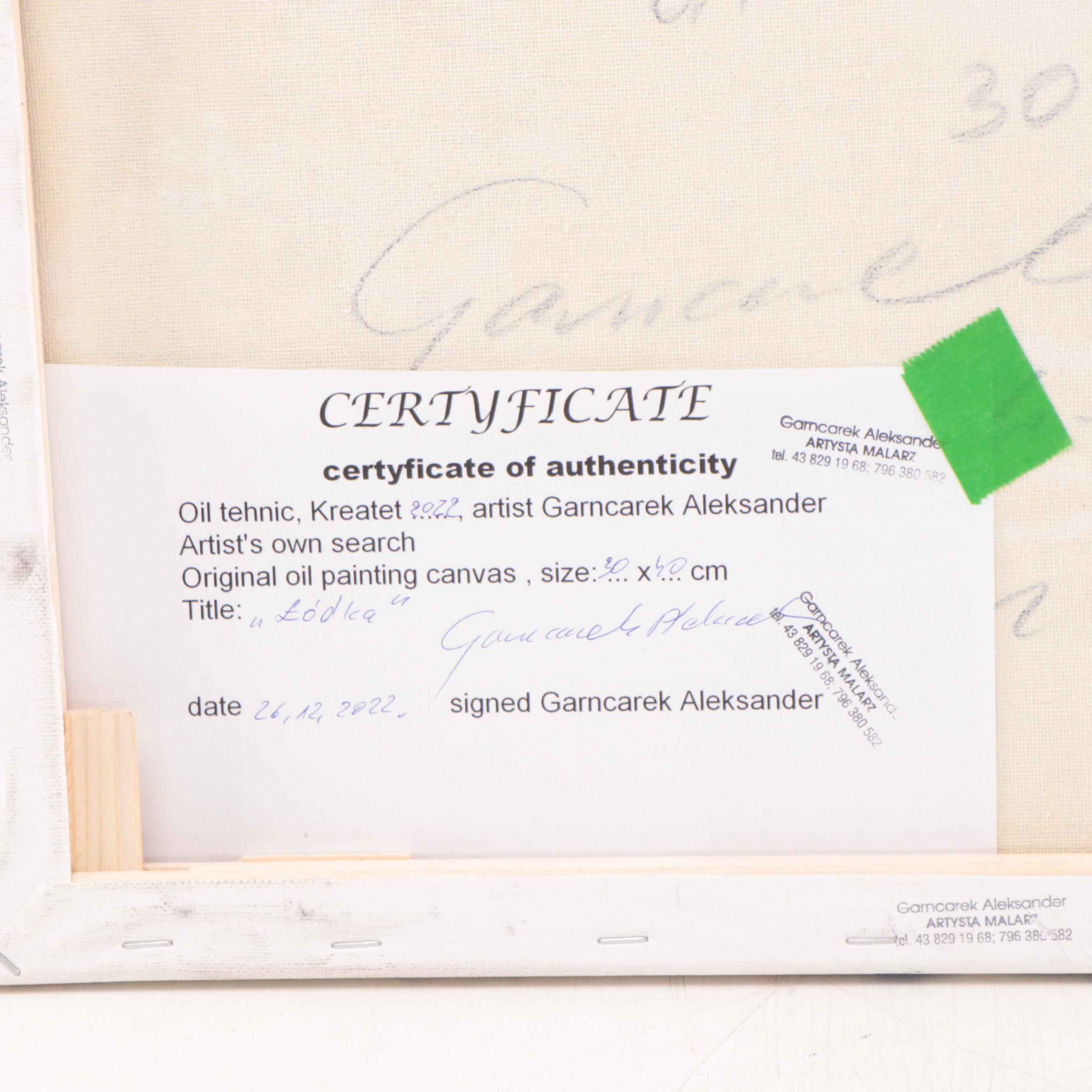 Garncarek Aleksander Oil Painting "Łódka," 2022