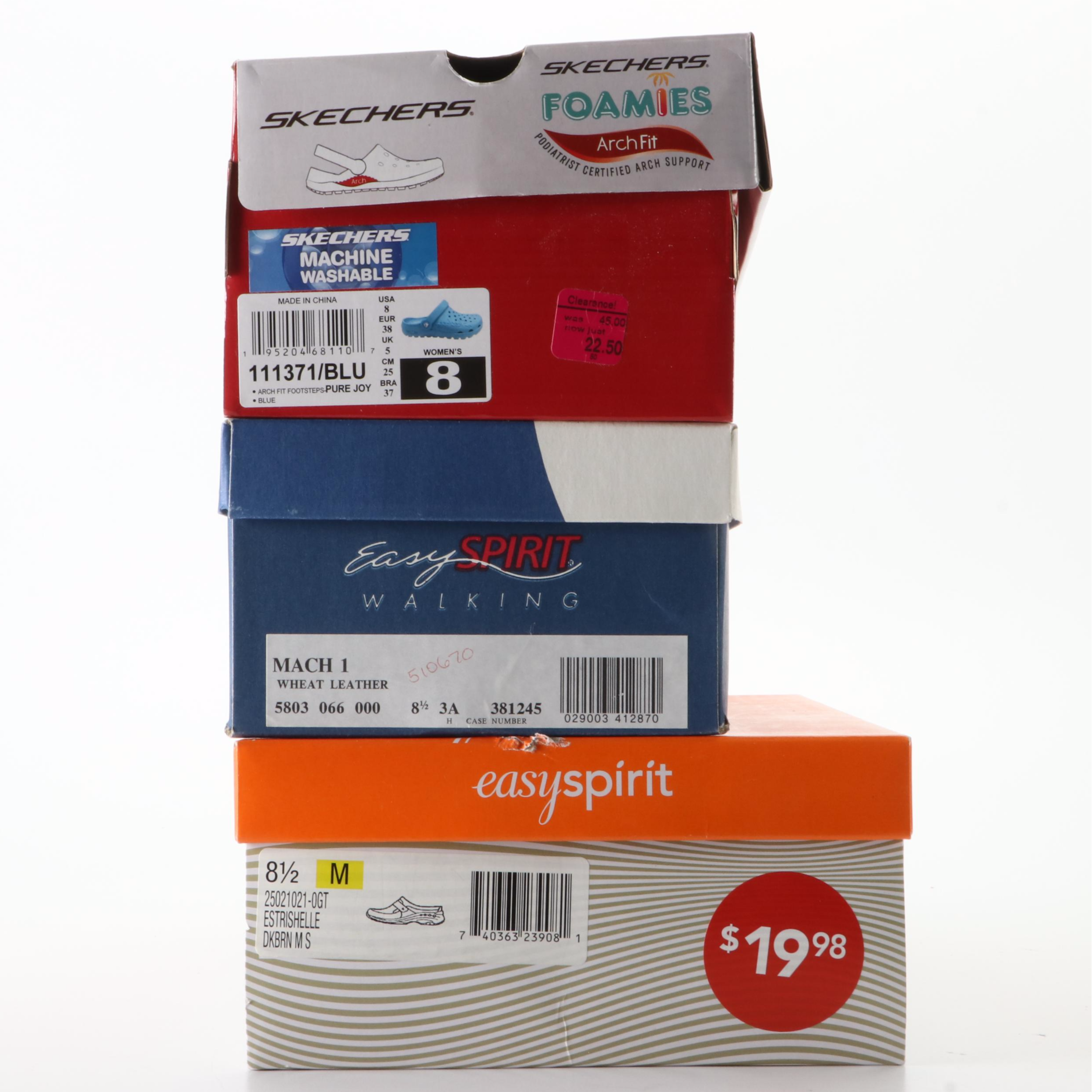 Easy Spirit Slip-Ons and Walking Shoes with Skechers Foamies