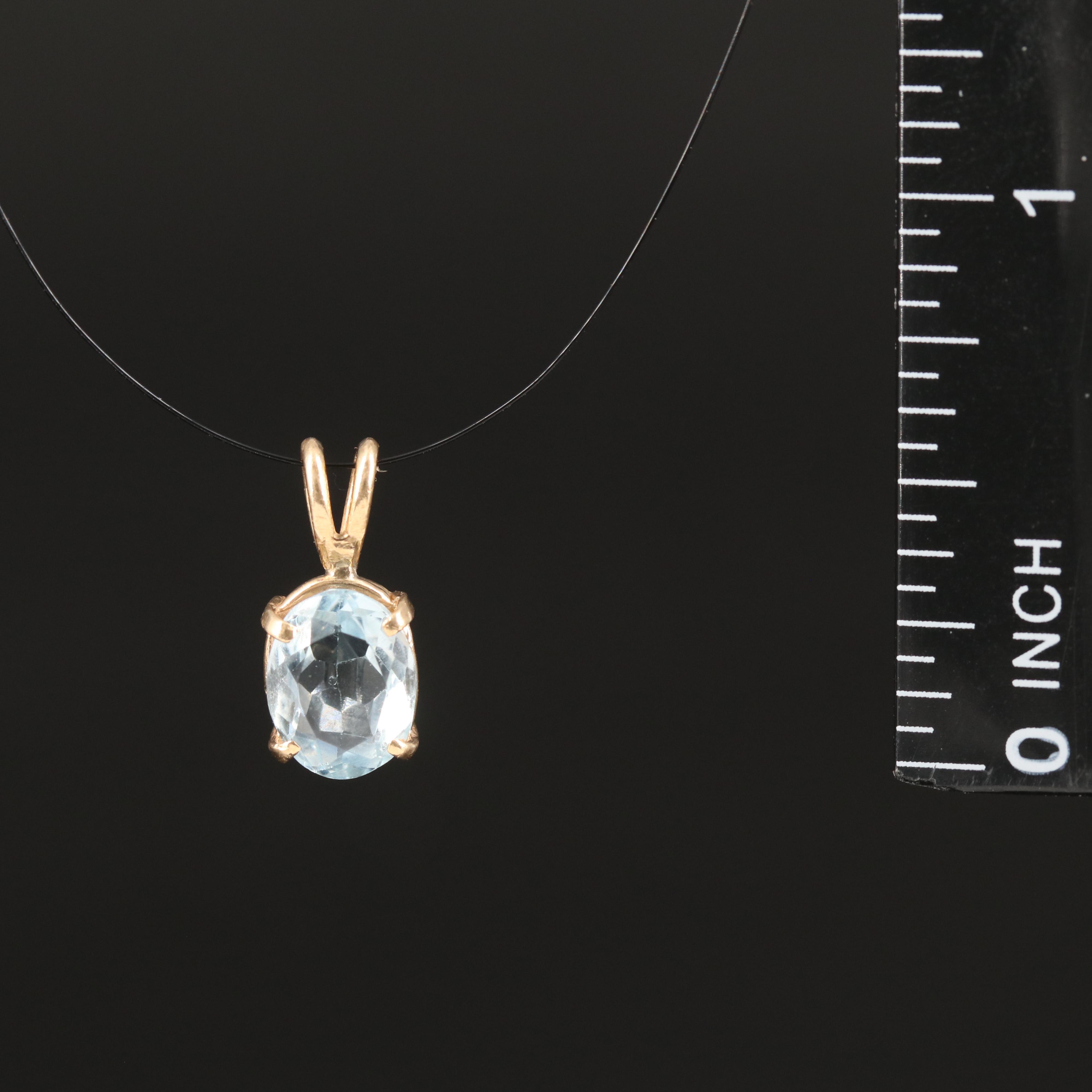 14K Aquamarine Pendant