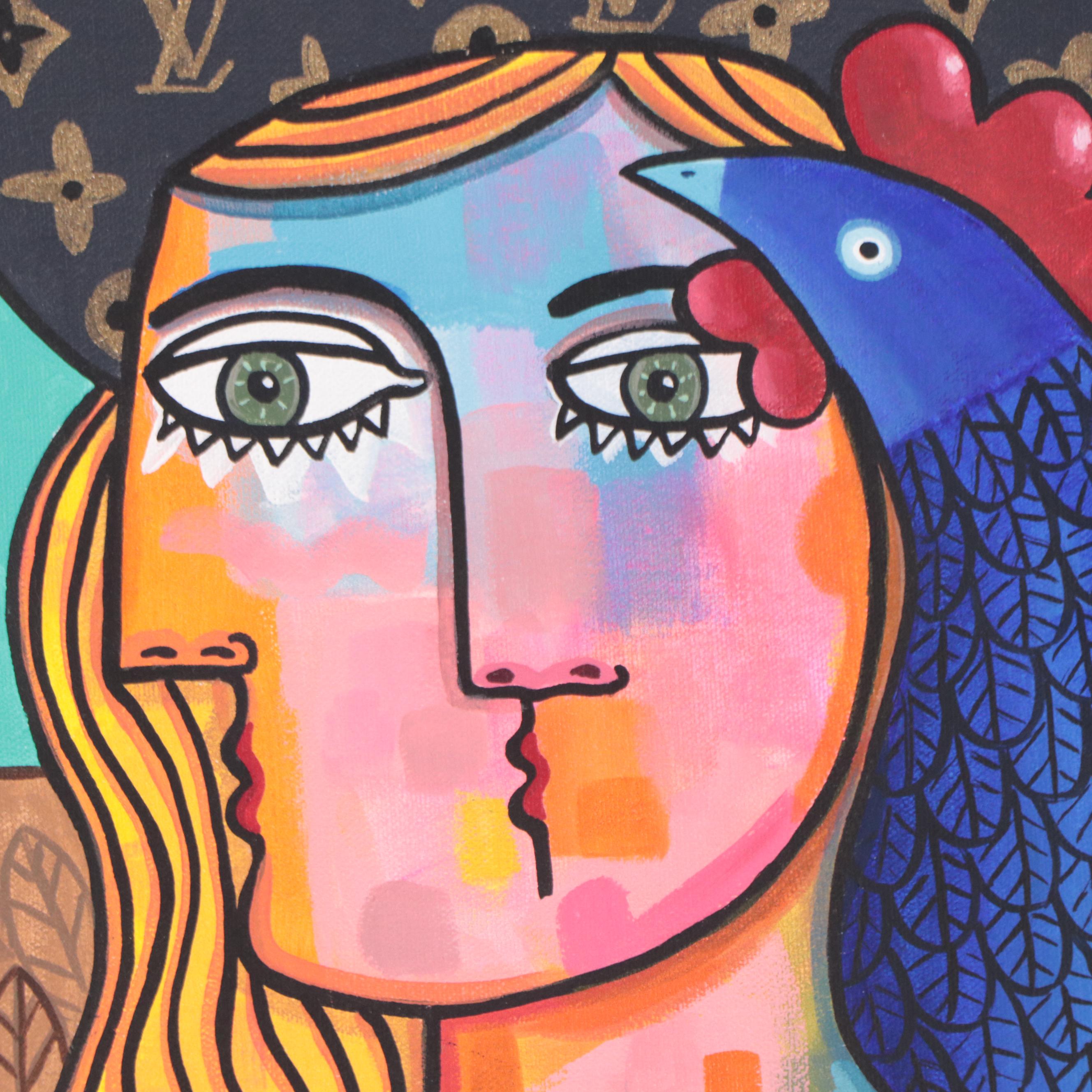 Michel Blázquez Acrylic Painting "The Whisper," 2023