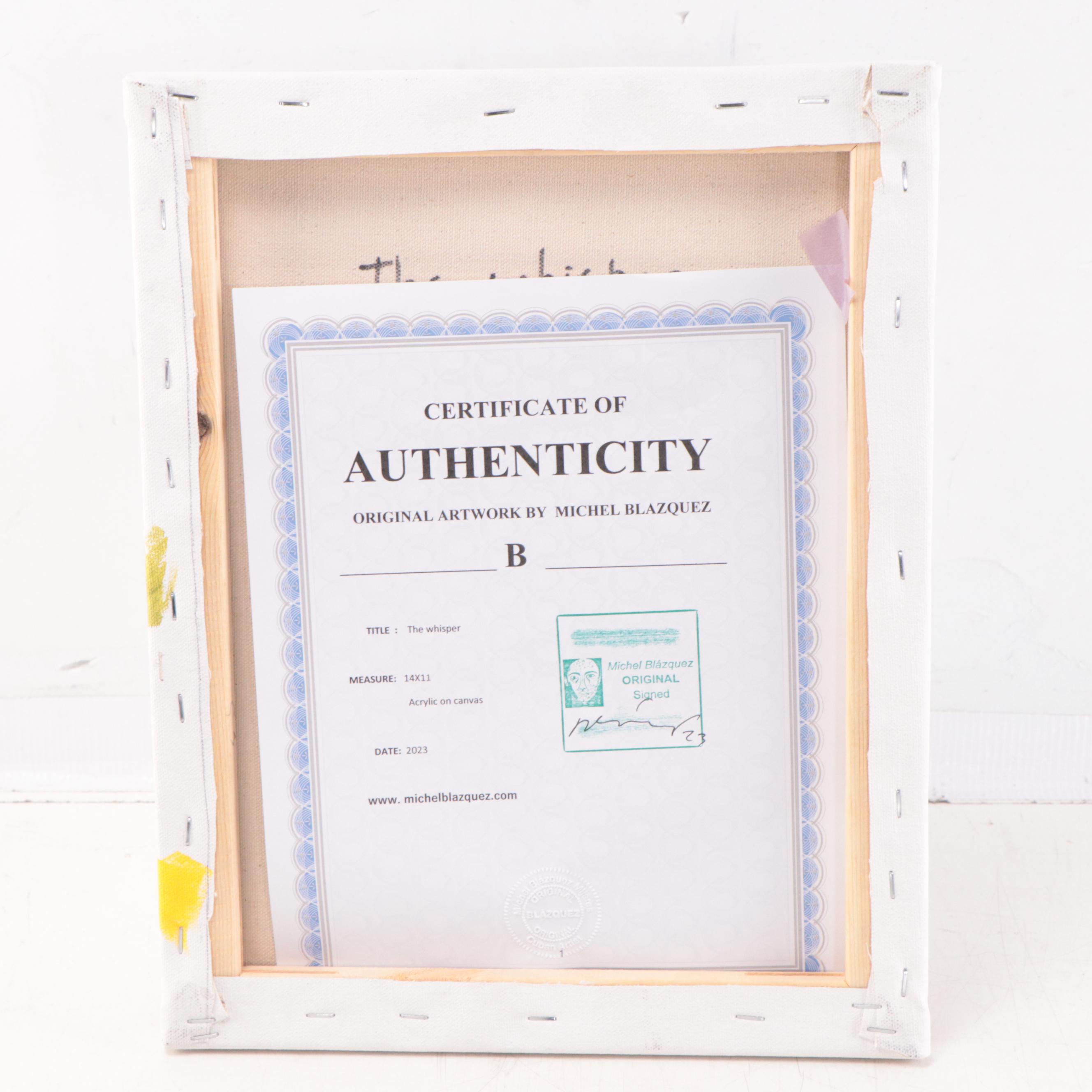 Michel Blázquez Acrylic Painting "The Whisper," 2023