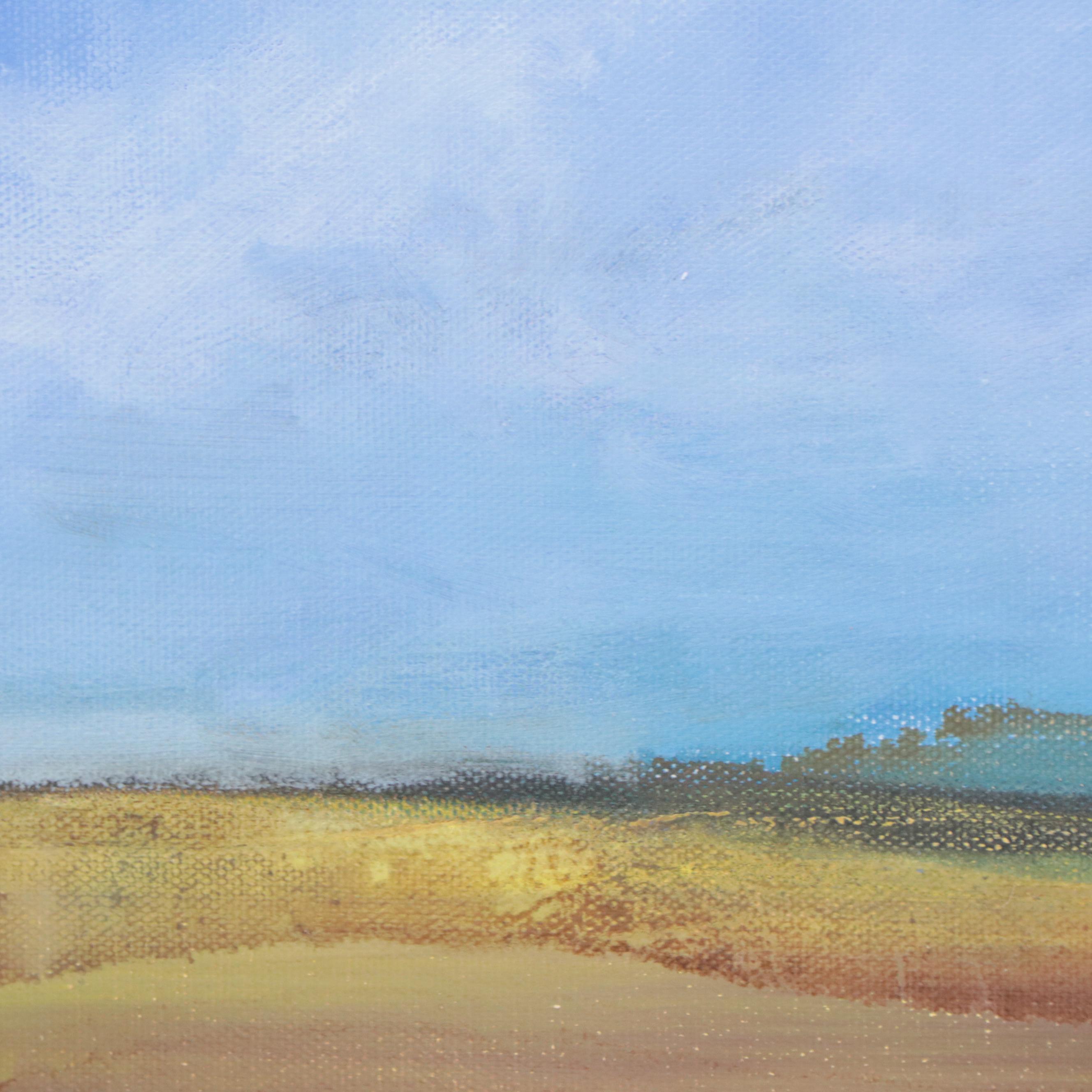 Milagros Pongo Landscape Mixed Media Painting "Sinai," 21st Century