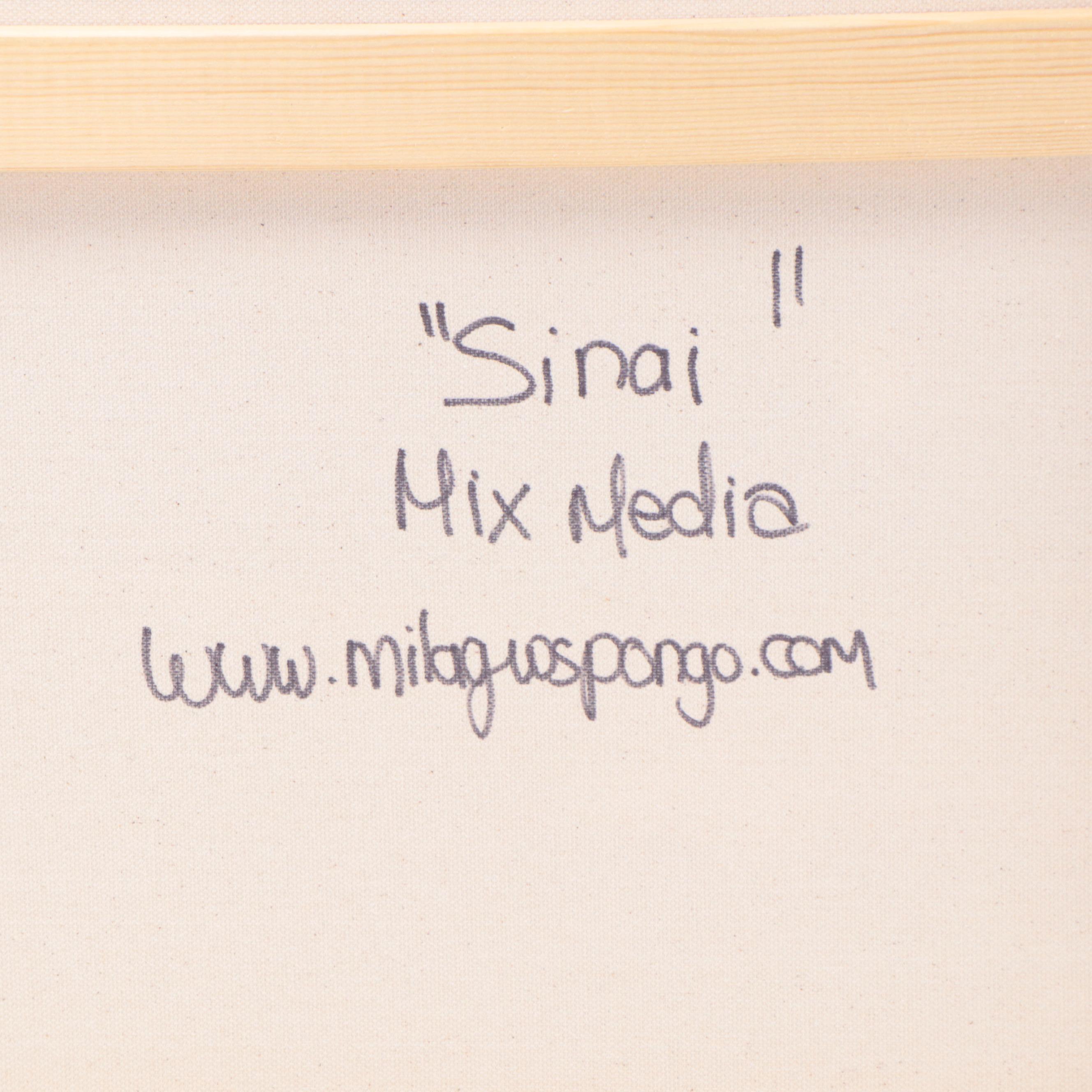 Milagros Pongo Landscape Mixed Media Painting "Sinai," 21st Century