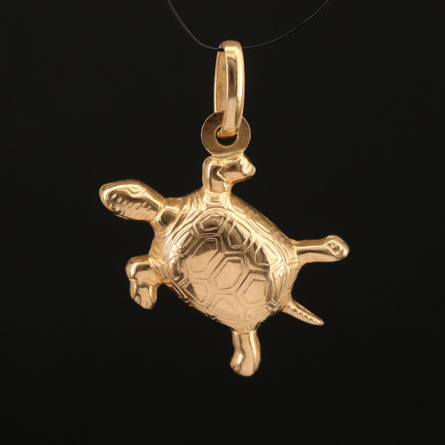 Vintage 18K Turtle Charm