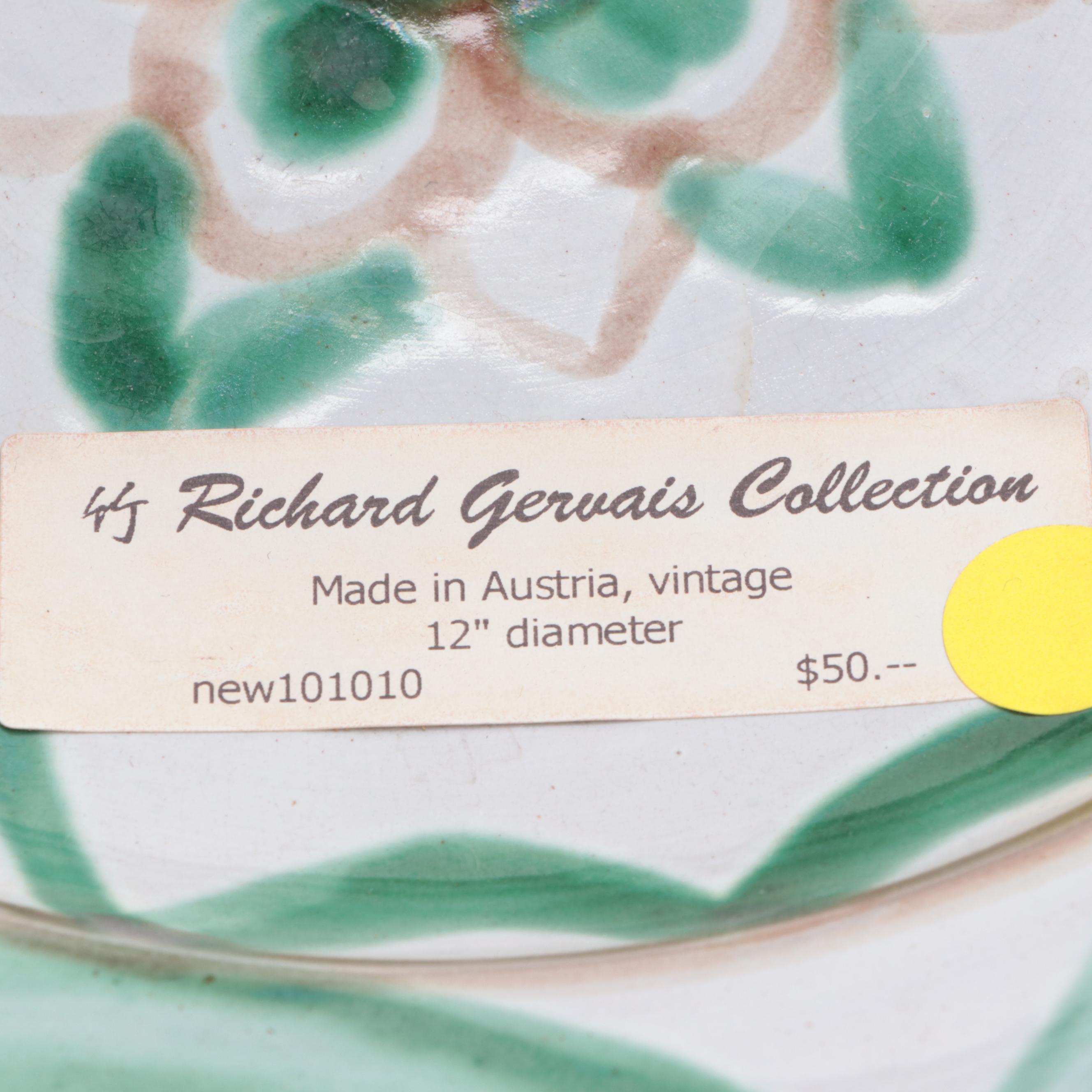 Austrian Hand-Painted Glazed Earthenware Bowl, 20th Century