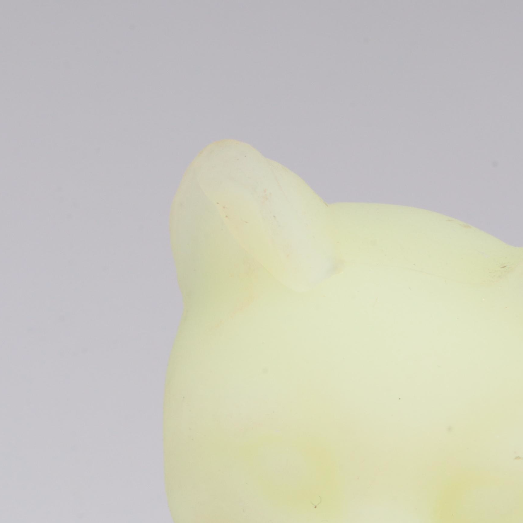 Fenton Custard Glass Cat Figurine with Embossed Leather Folio Covers