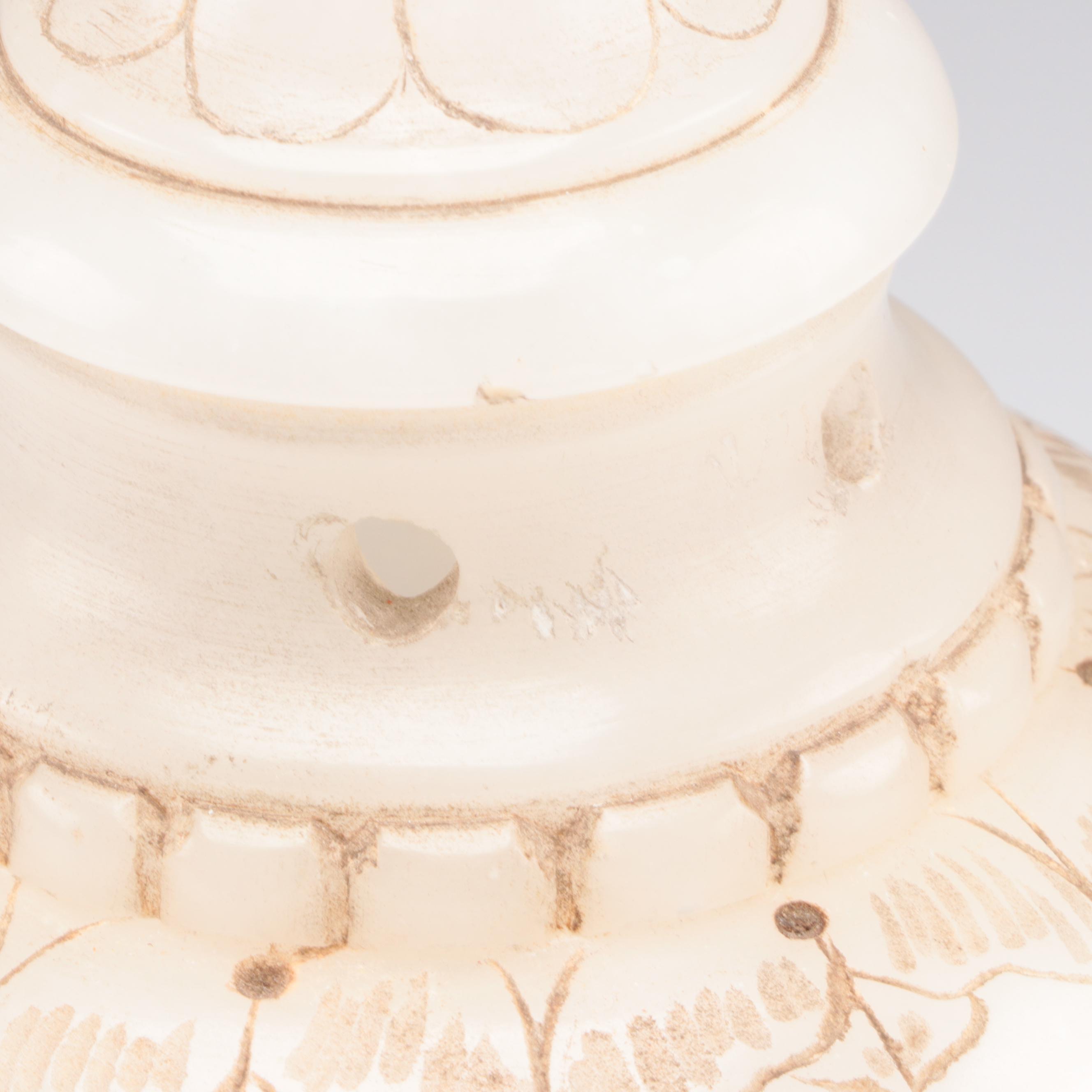 Italian Neoclassical Style Carved Alabaster Urn Lamps, Mid-20th Century