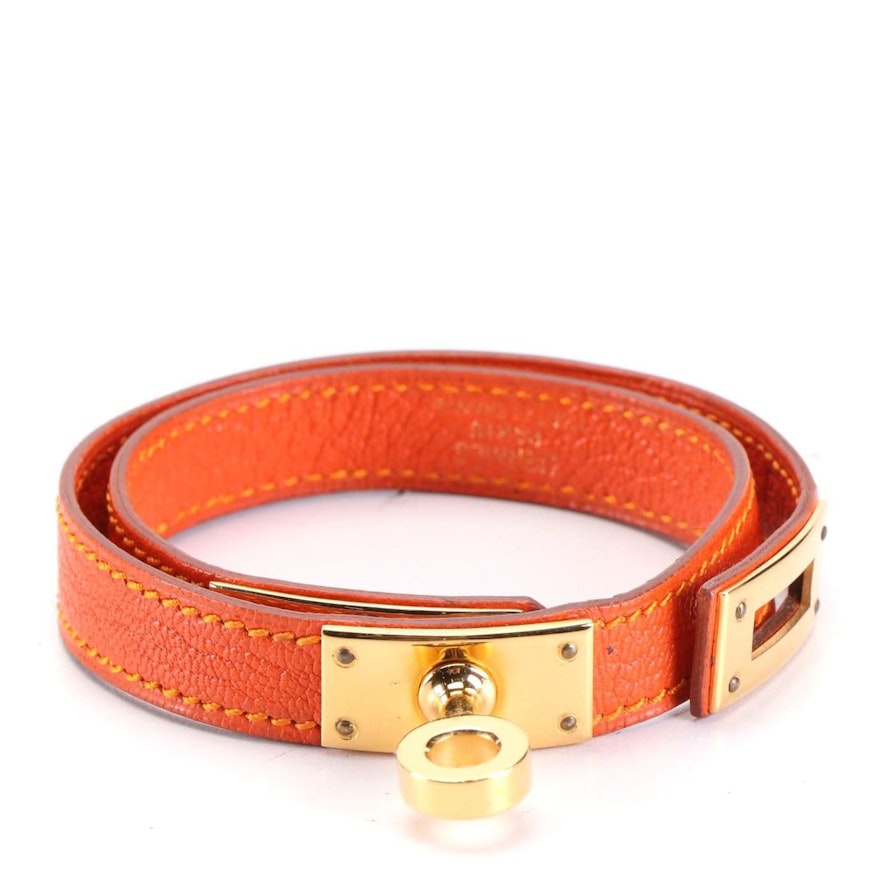Hermès "Double Tour" Leather Wrap Bracelet