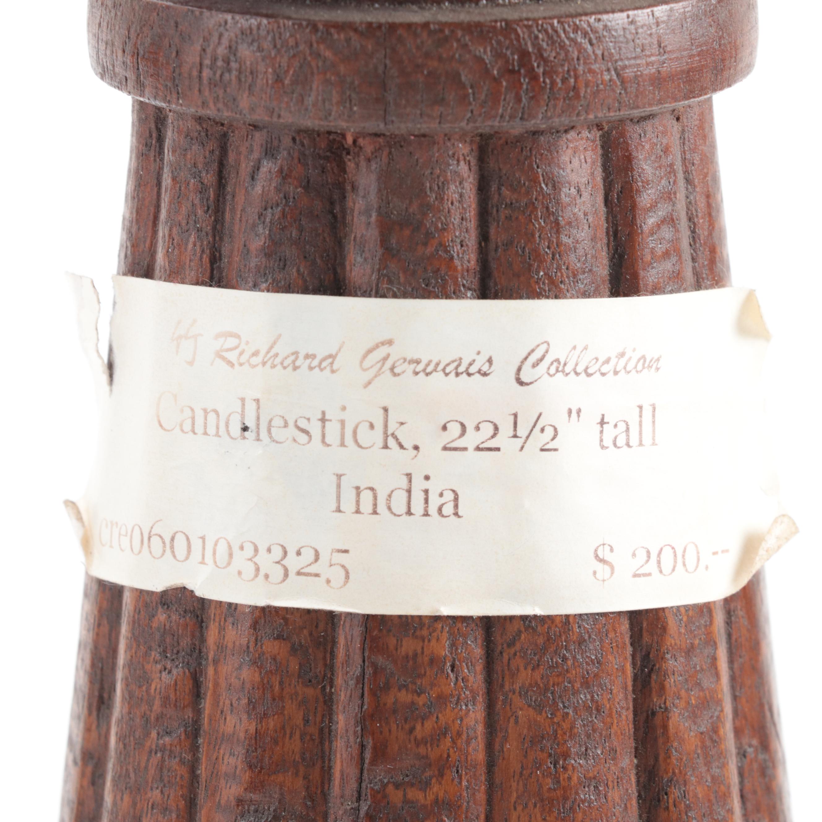 Indian and Other Southeast Asian Carved Wood Candle Prickets, 20th Century