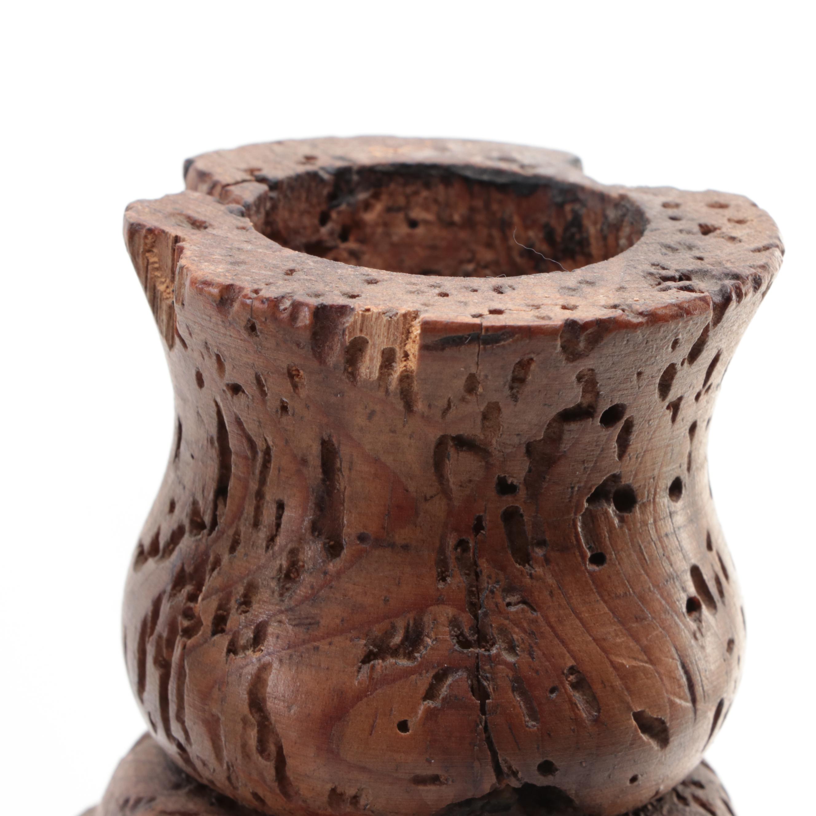 Carved Wooden Candlesticks