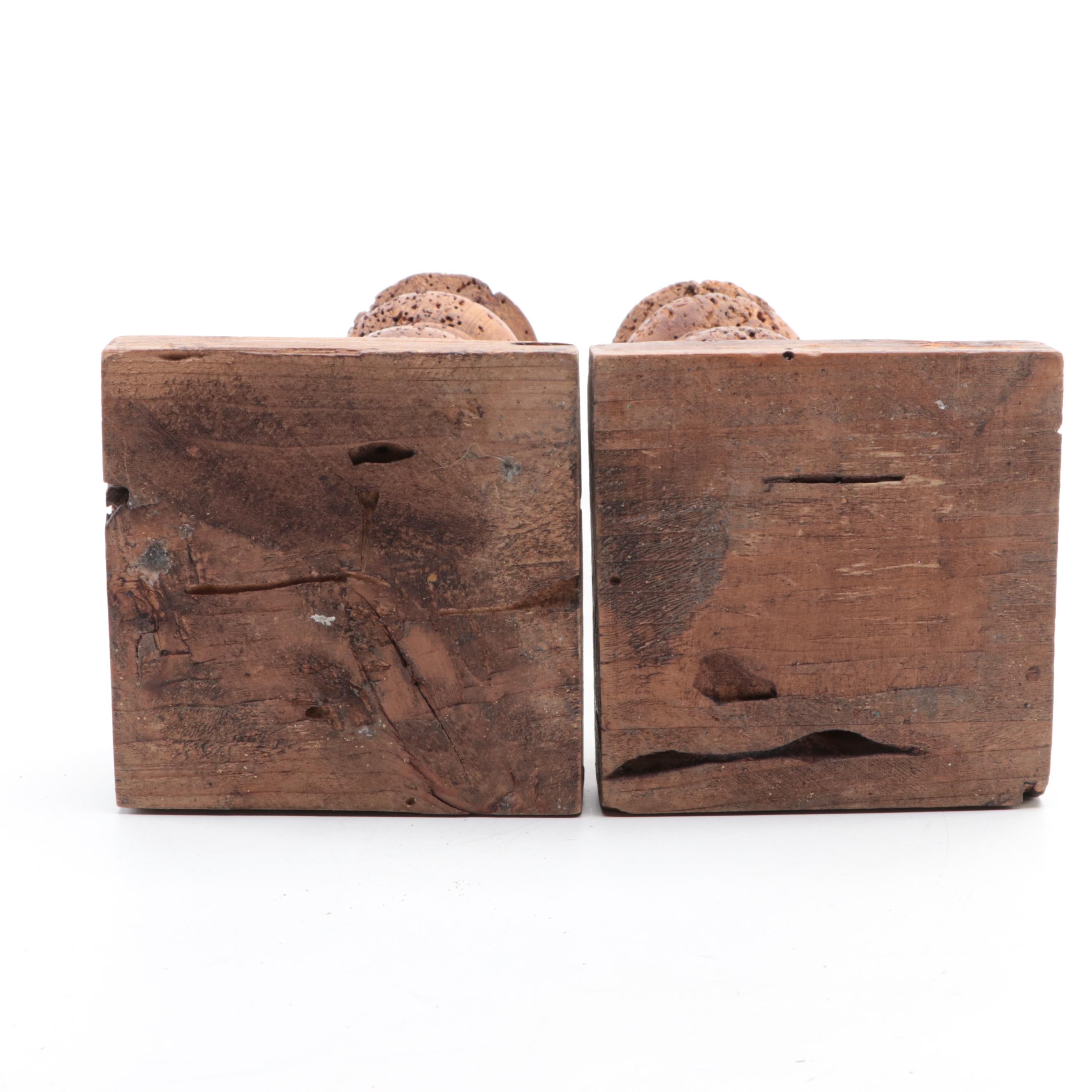 Carved Wooden Candlesticks