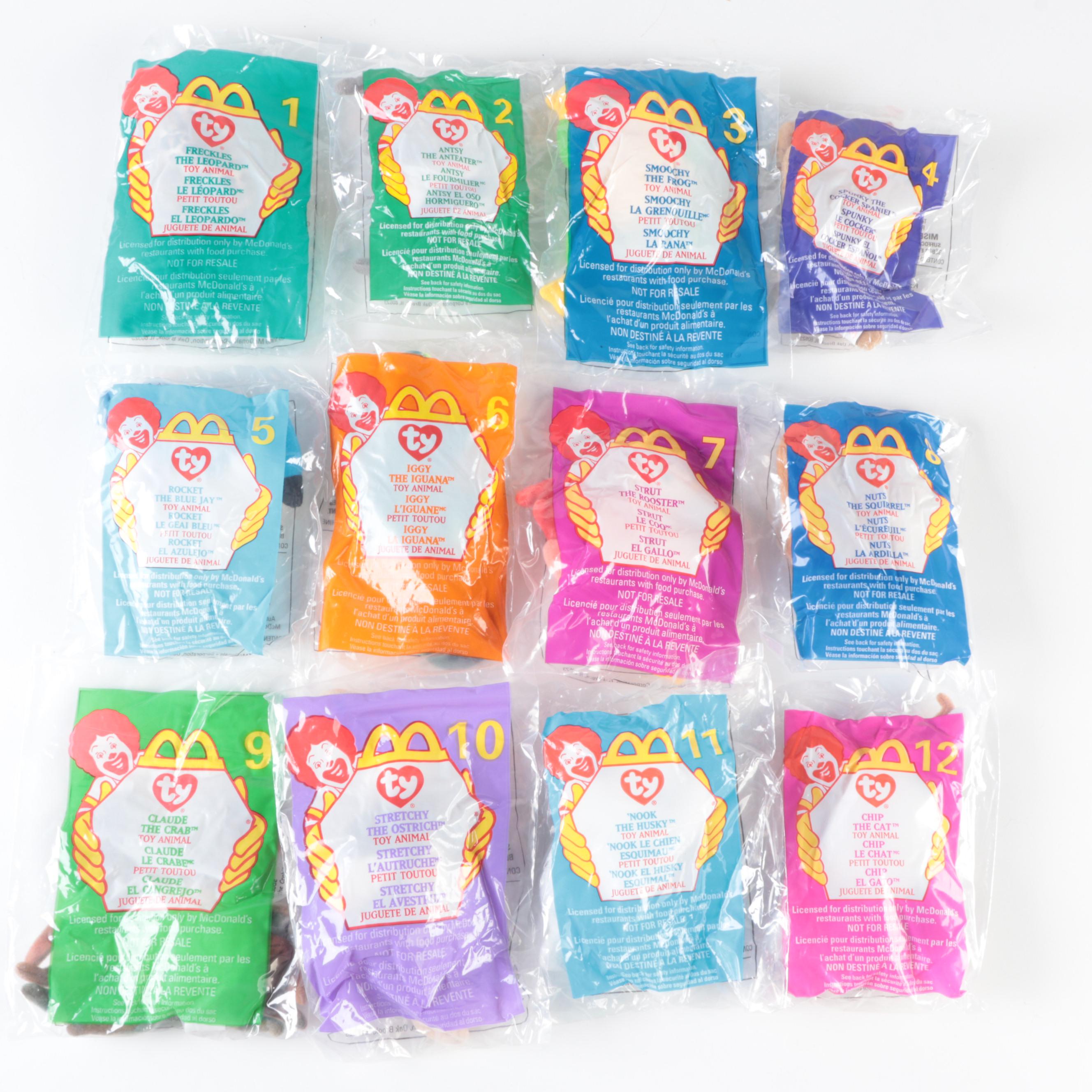 McDonald's Ty Teenie Beanie Babies International Toys Complete Sets, 1990s