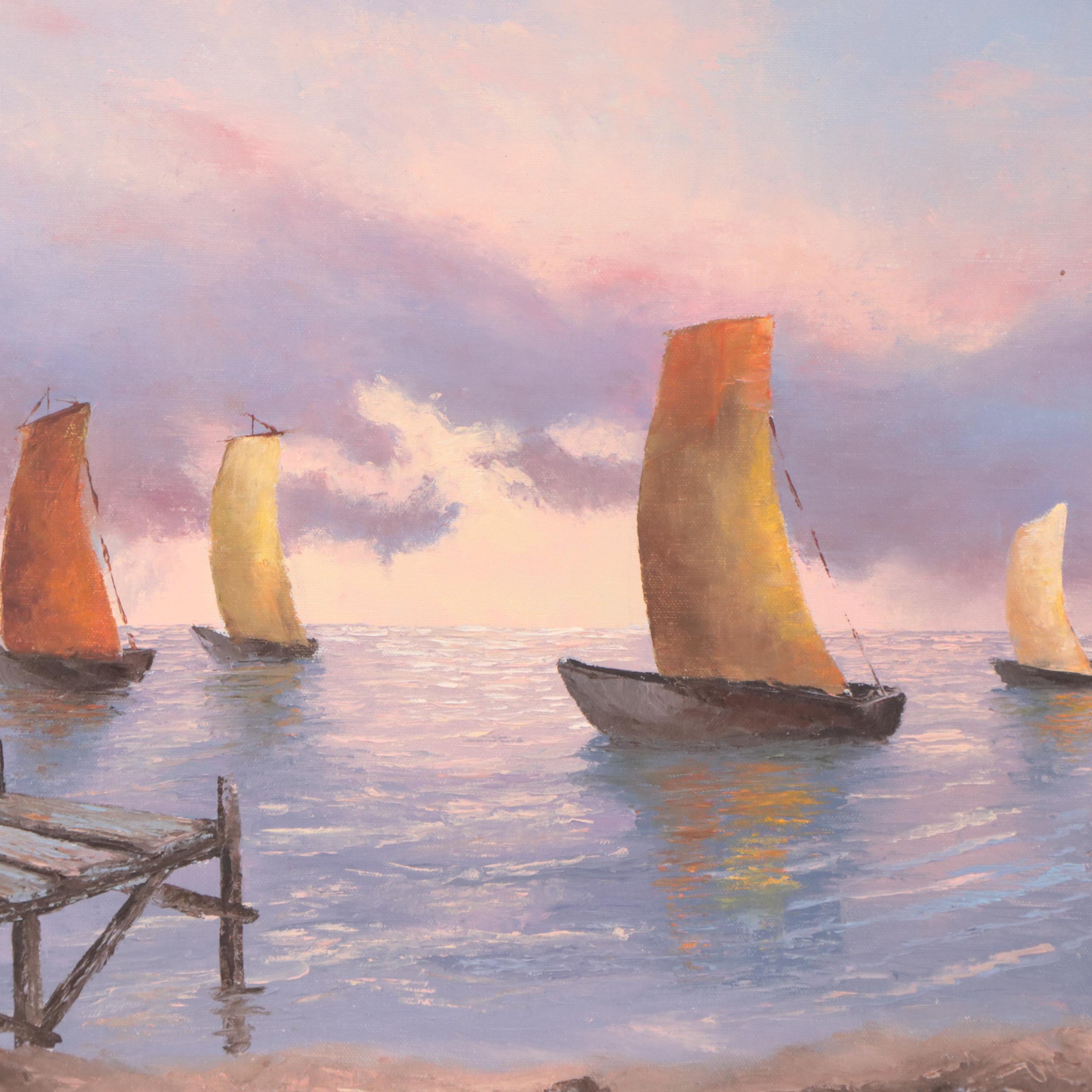 Edna Gruver Oil Painting "European Sails"