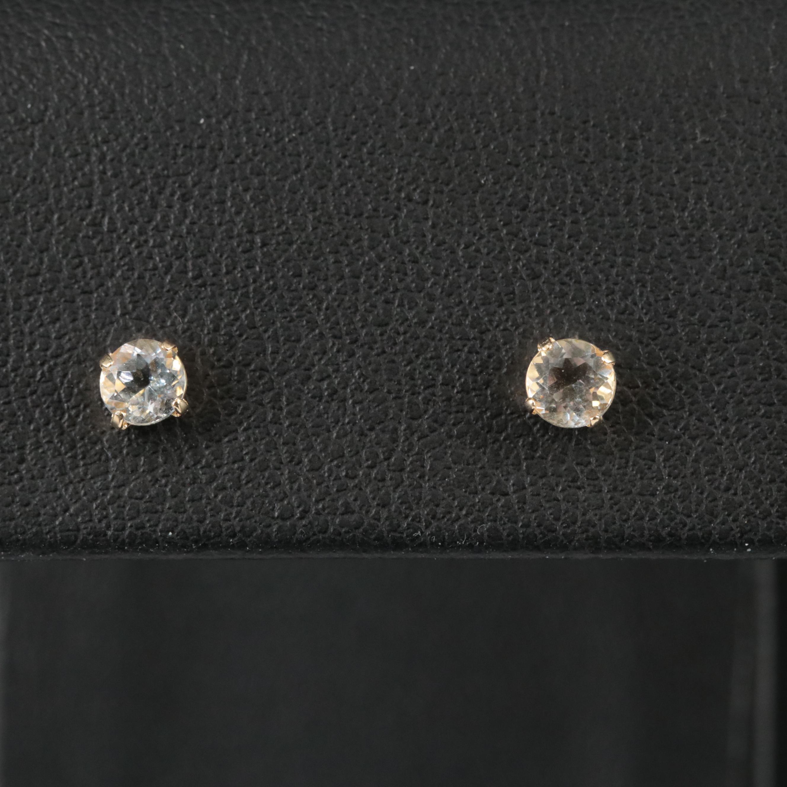18K Goshenite Stud Earrings