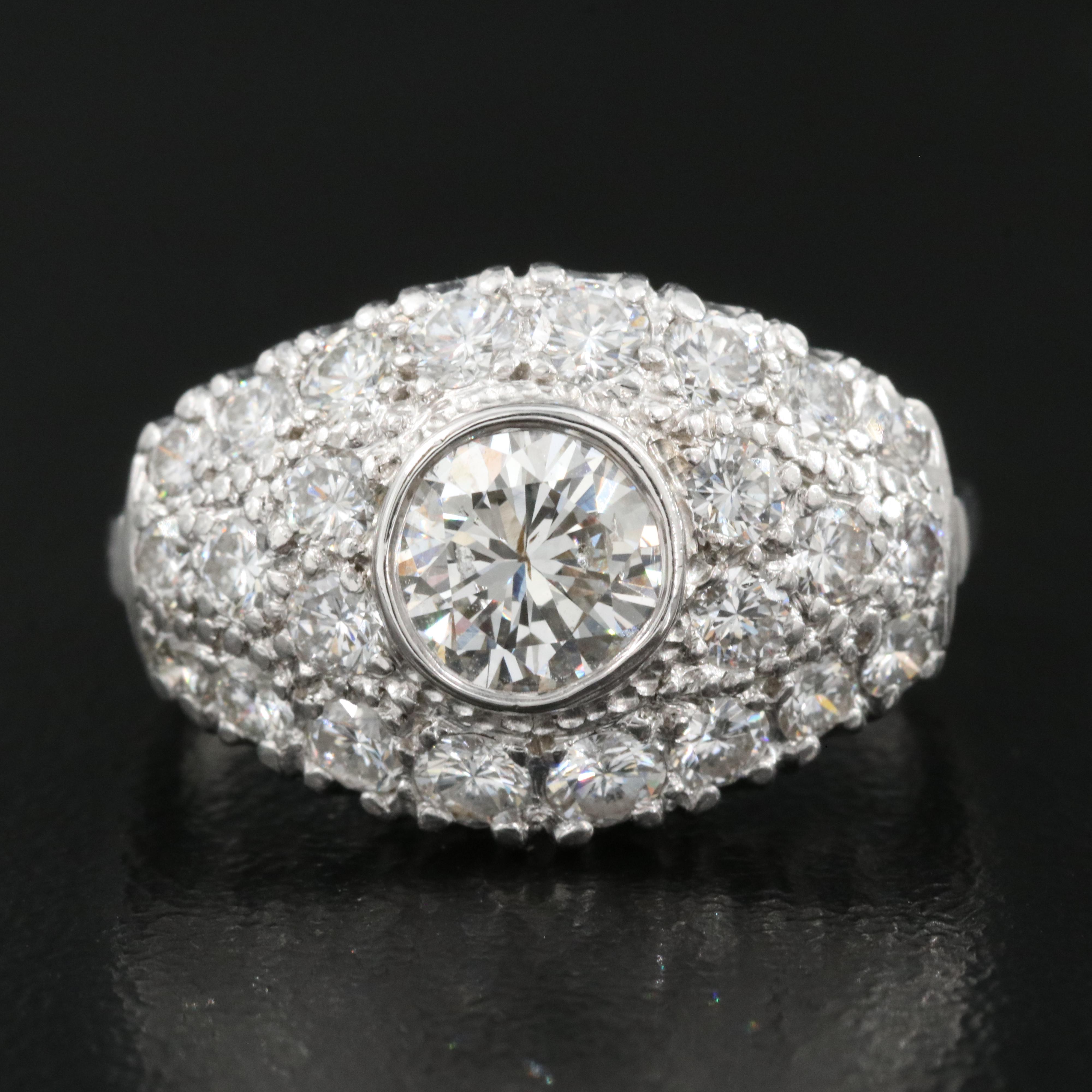 Platinum 2.12 CTW Diamond Cluster Ring