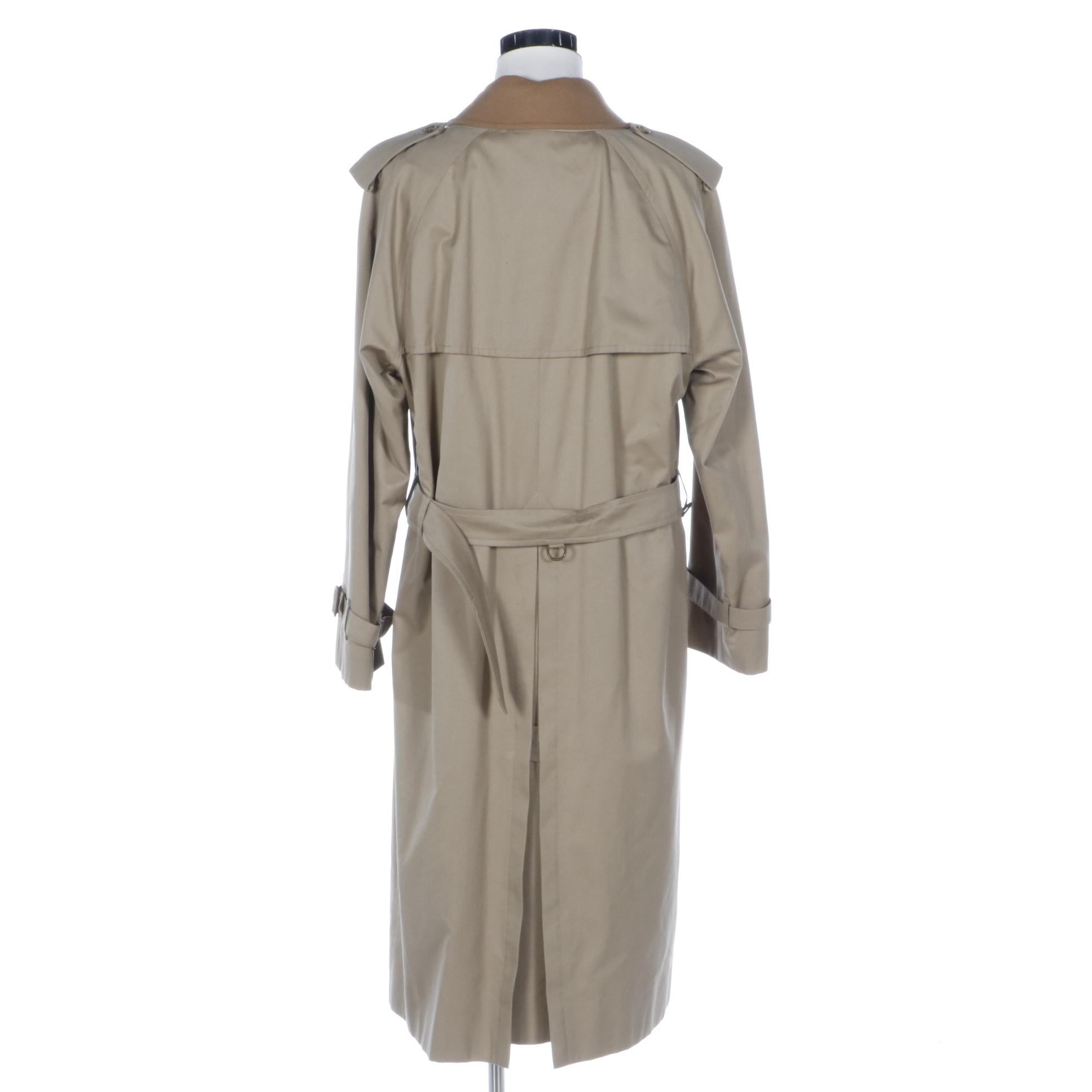 Unisex Burberry Trench Coat in Khaki Gabardine with Removable Wool Liner