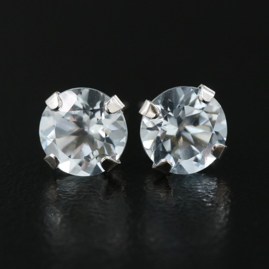 10K Aquamarine Stud Earrings