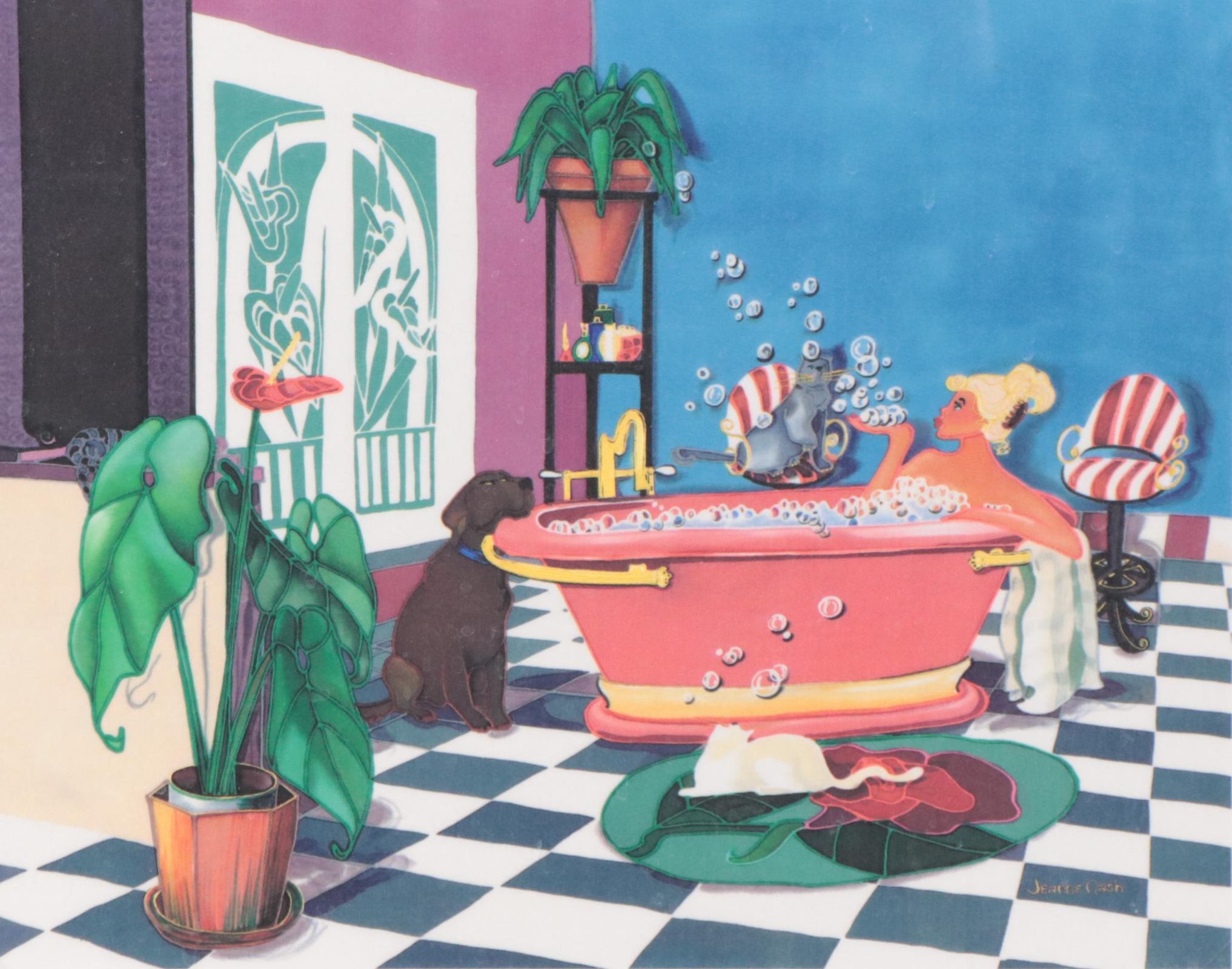 Jeanne Nash Giclée "Tub Time," 21st Century