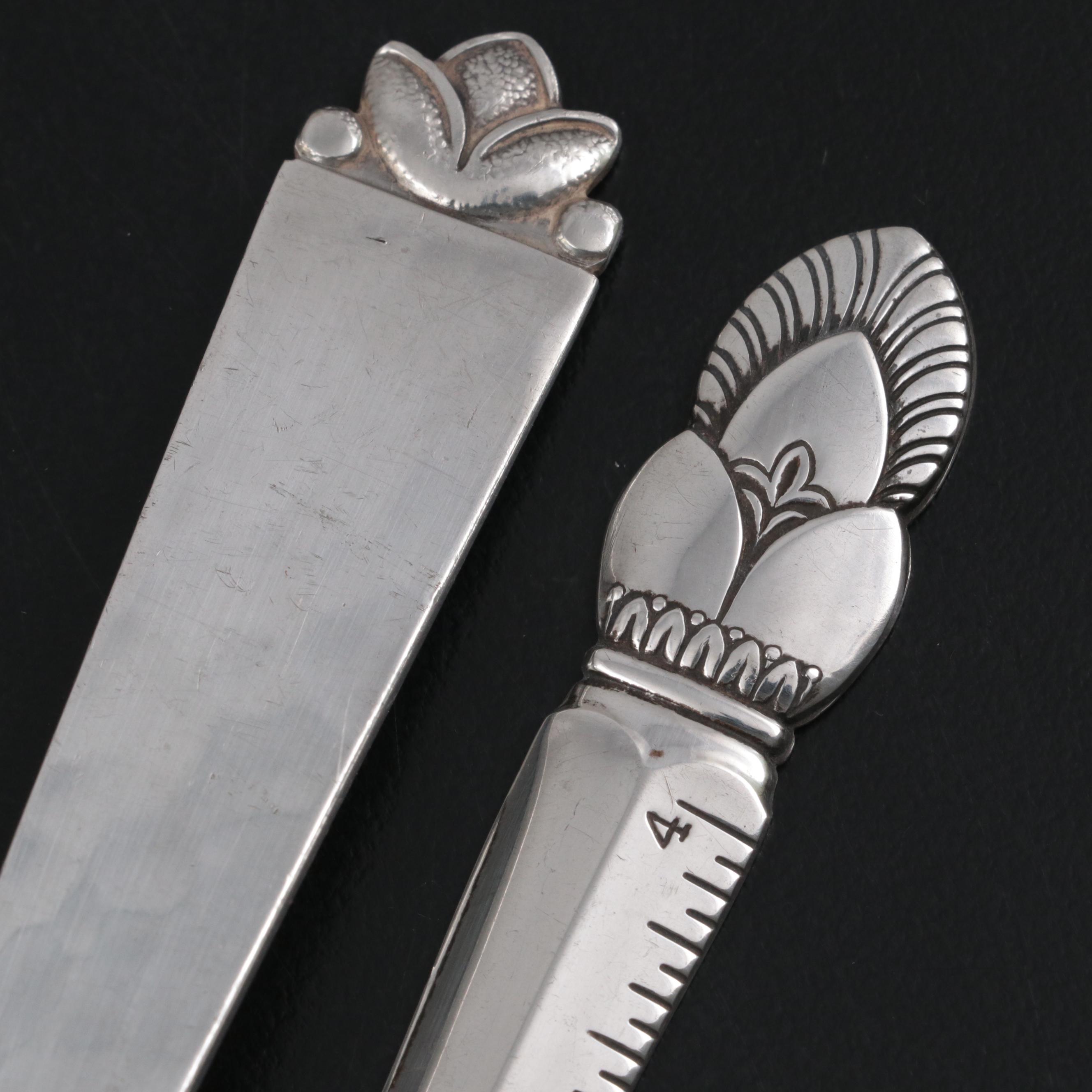 Whiting Sterling Letter Opener with Old Newbury Arts and Crafts Sterling Spoon
