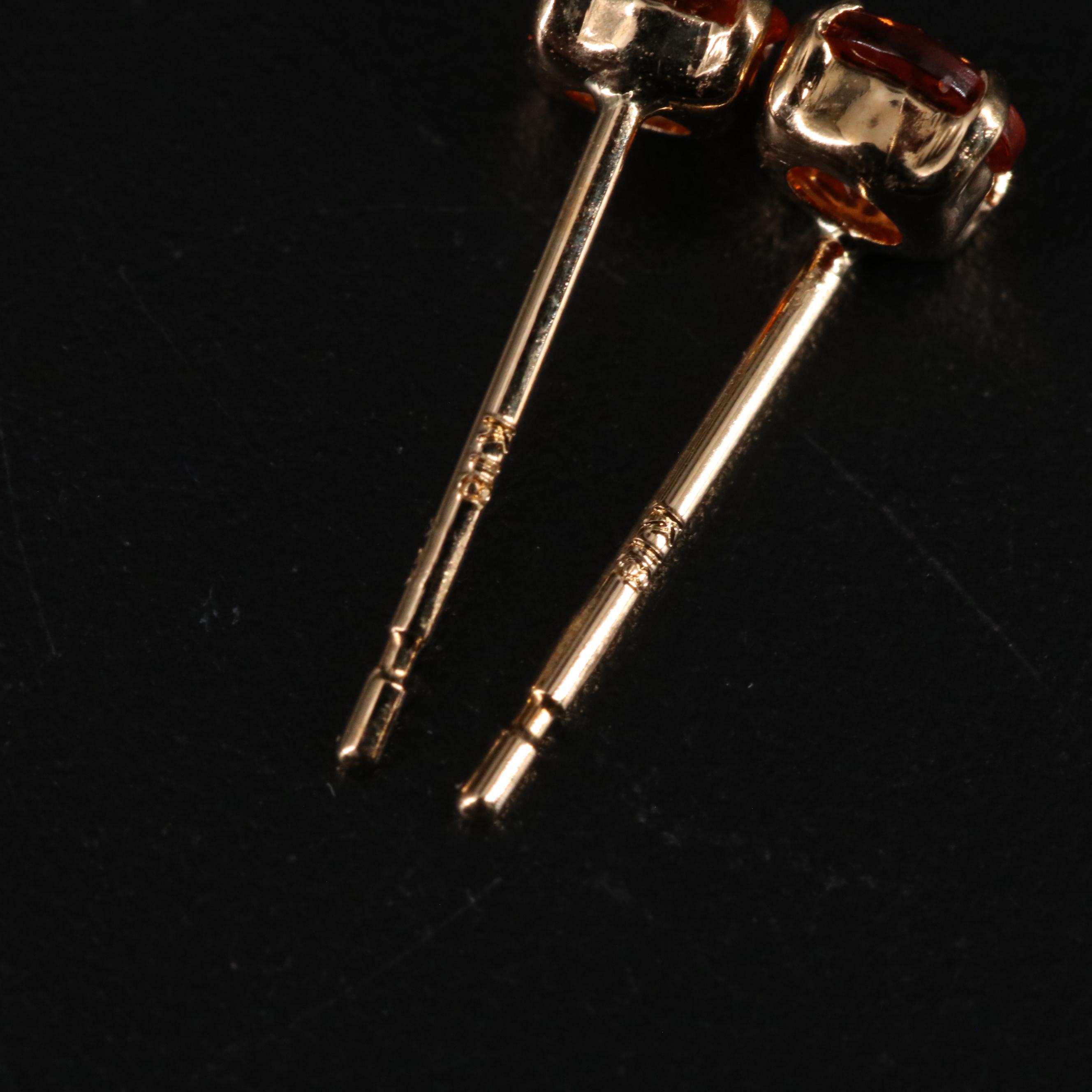 18K Spessartite Garnet Stud Earrings