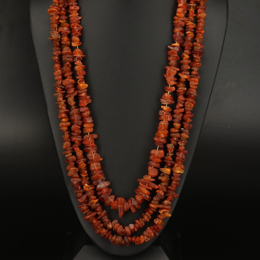 Graduated Copal Beaded Necklaces