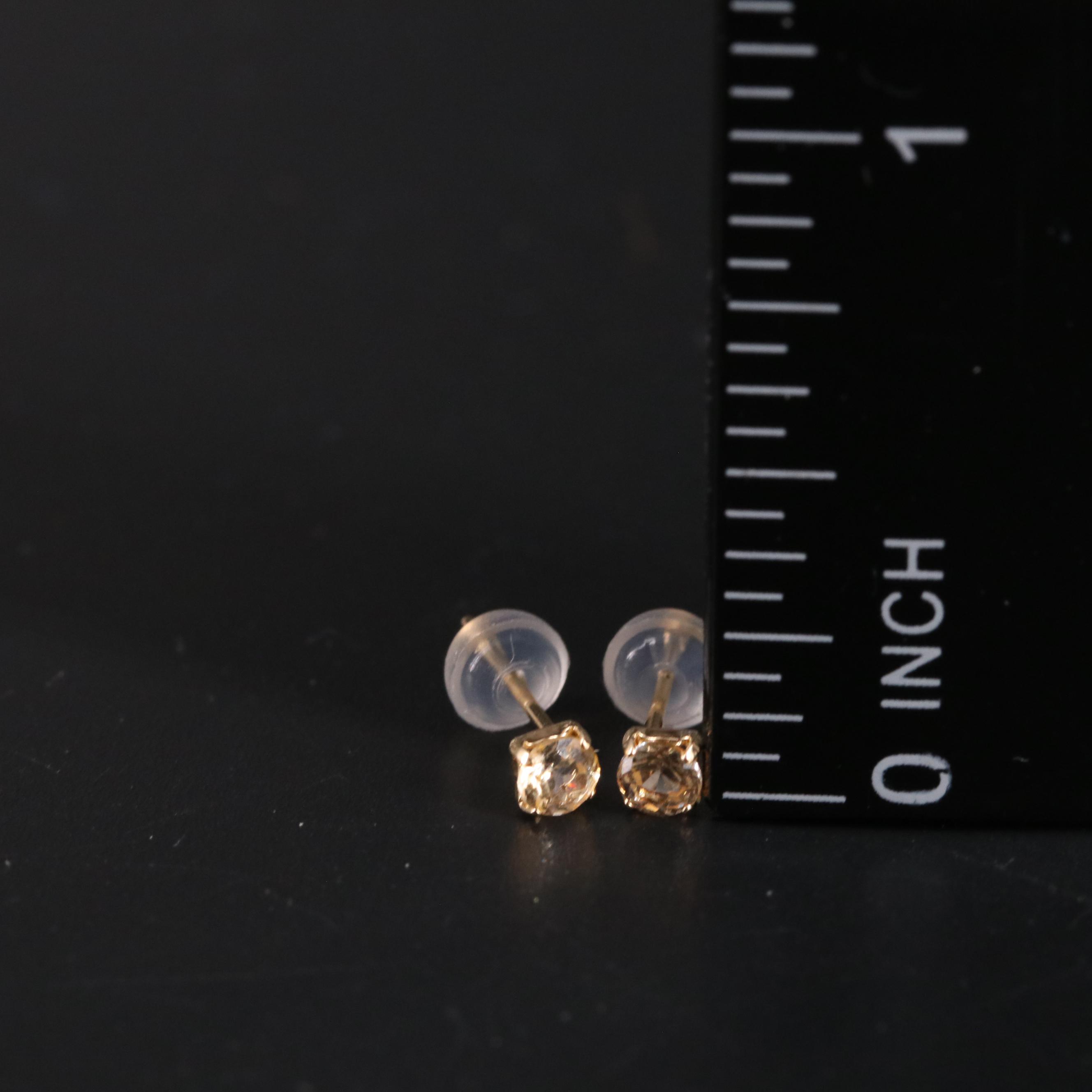 18K Garnet Stud Earrings