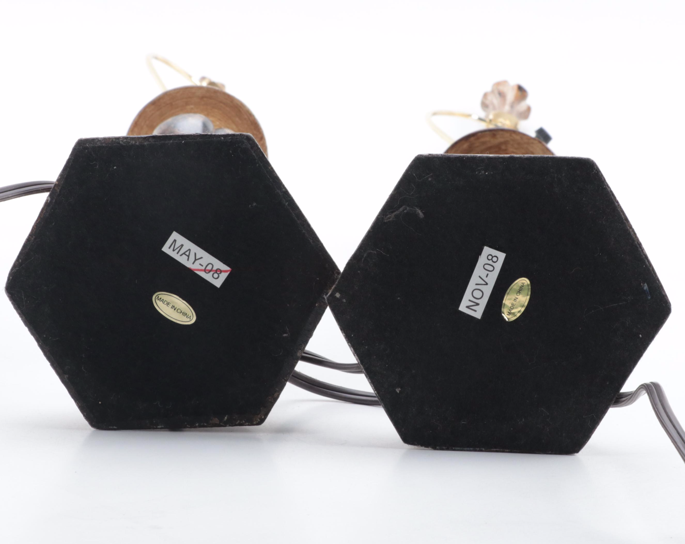 French Neoclassical Style Resin Acanthus Leaf Table Lamps