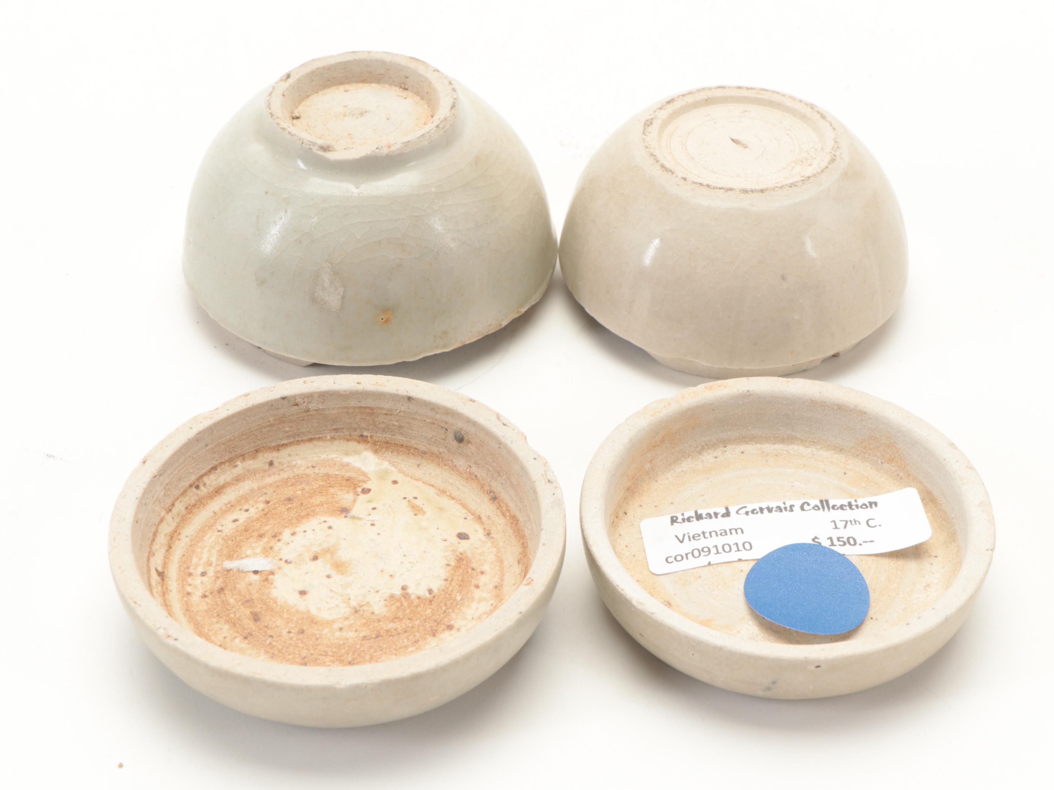 Marine Recovered Chinese Export and Vietnamese Porcelain Cosmetic Boxes