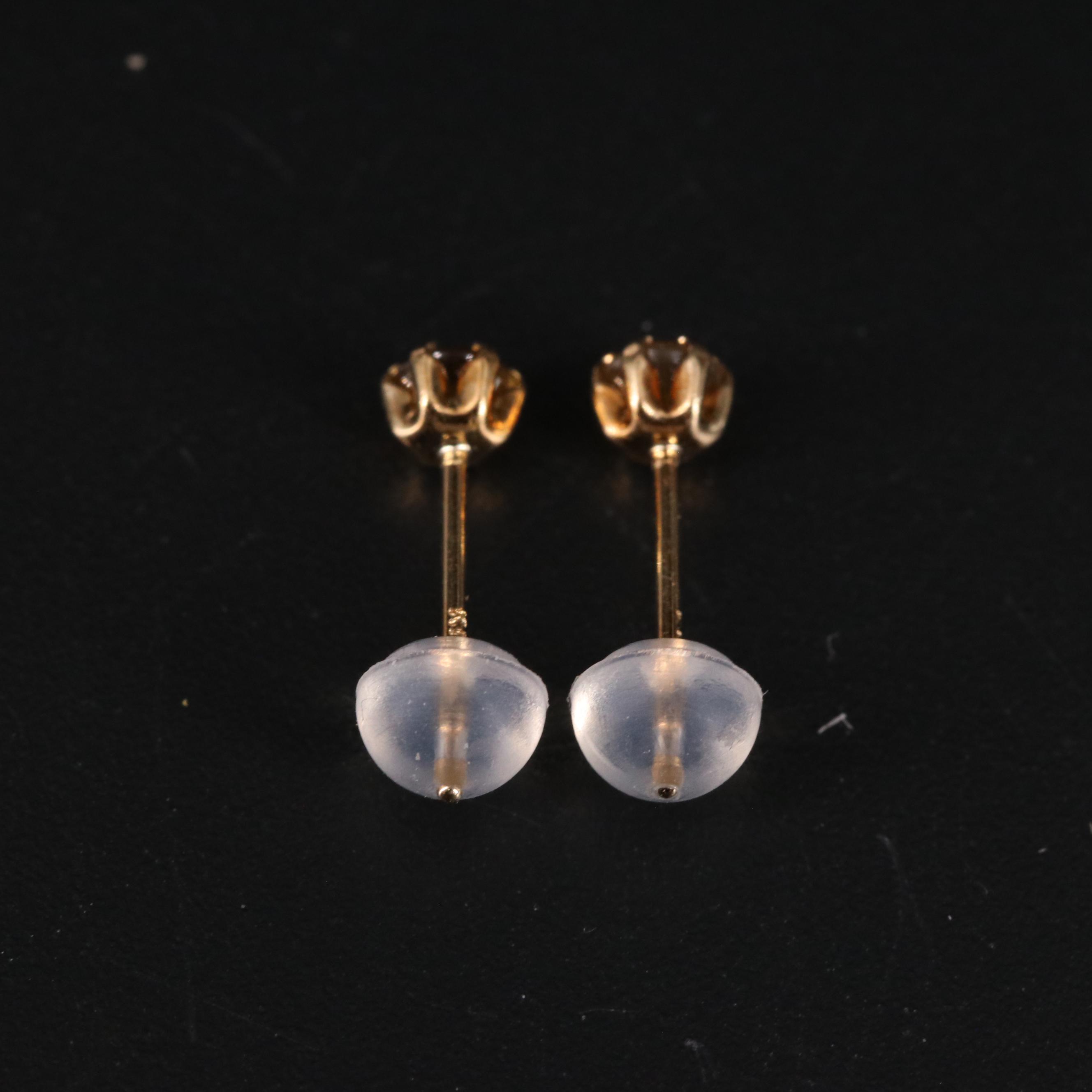 18K Demantoid Garnet Stud Earrings