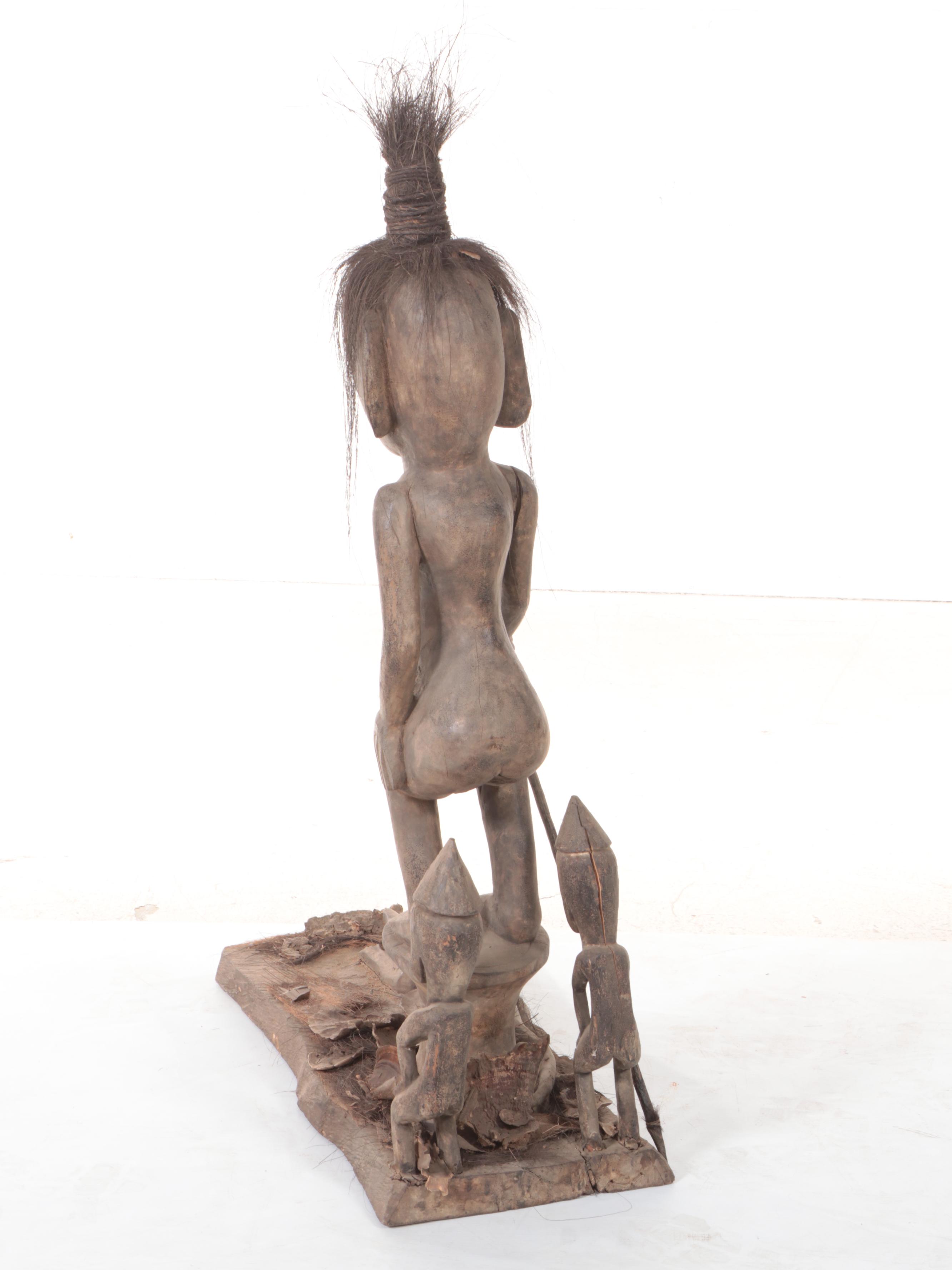 Ifugao Large-Scale Sculptural Composition of a Warrior