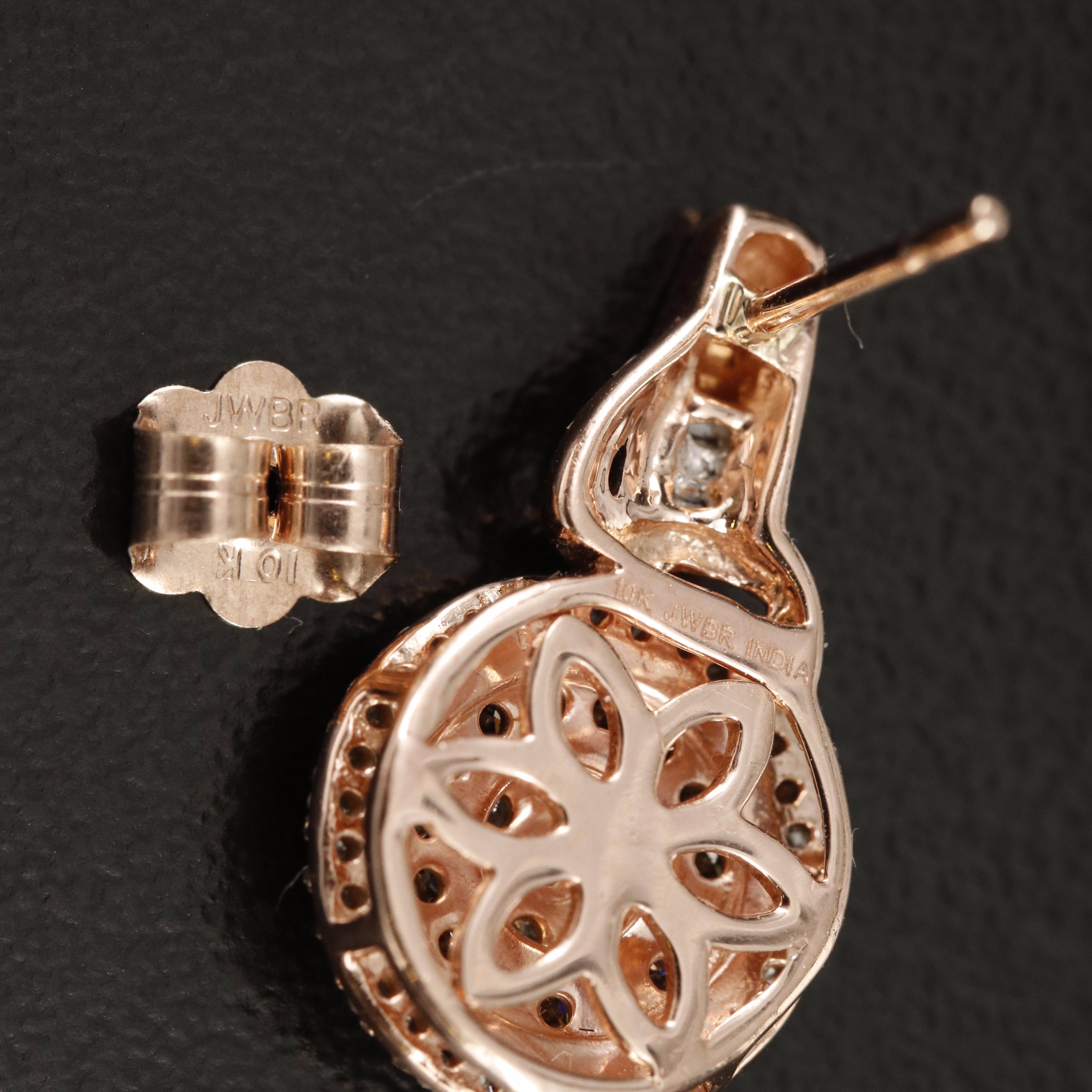 10K Rose Gold 0.50 CTW Diamond Earrings