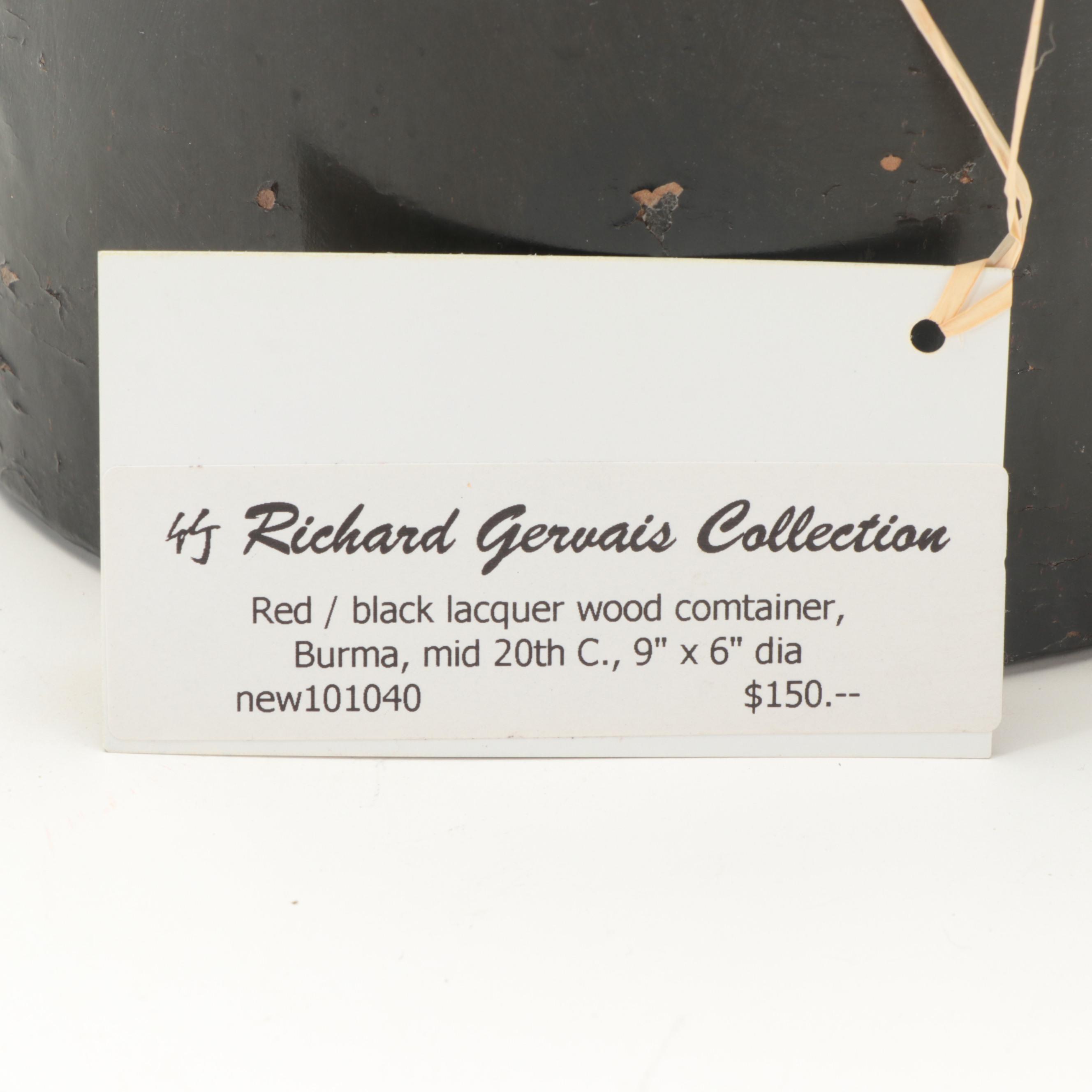 Japanese Bamboo Ikebana Vase with Other East and Southeast Asian Lacquerware