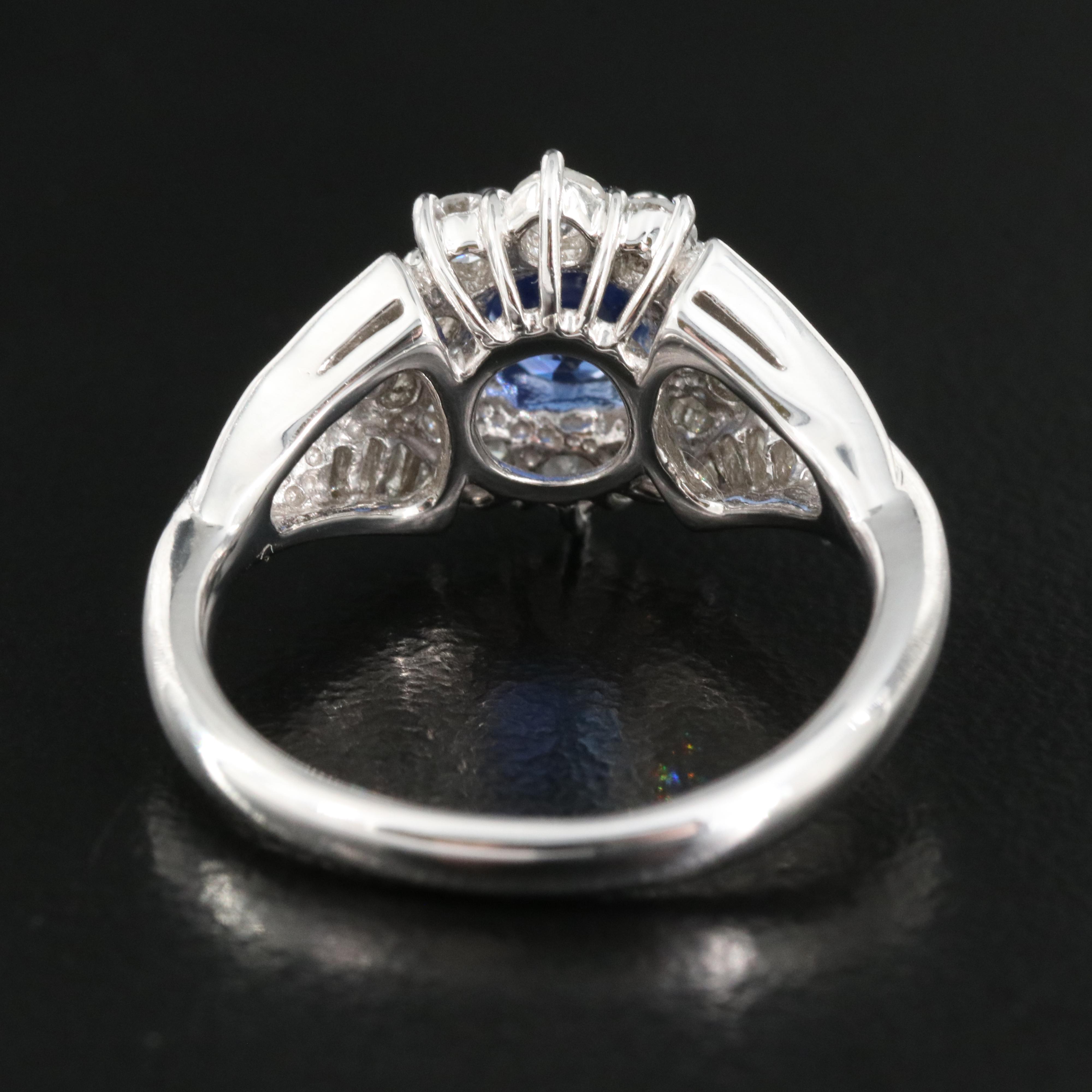 Platinum 1.07 CT Sapphire and Diamond Ring