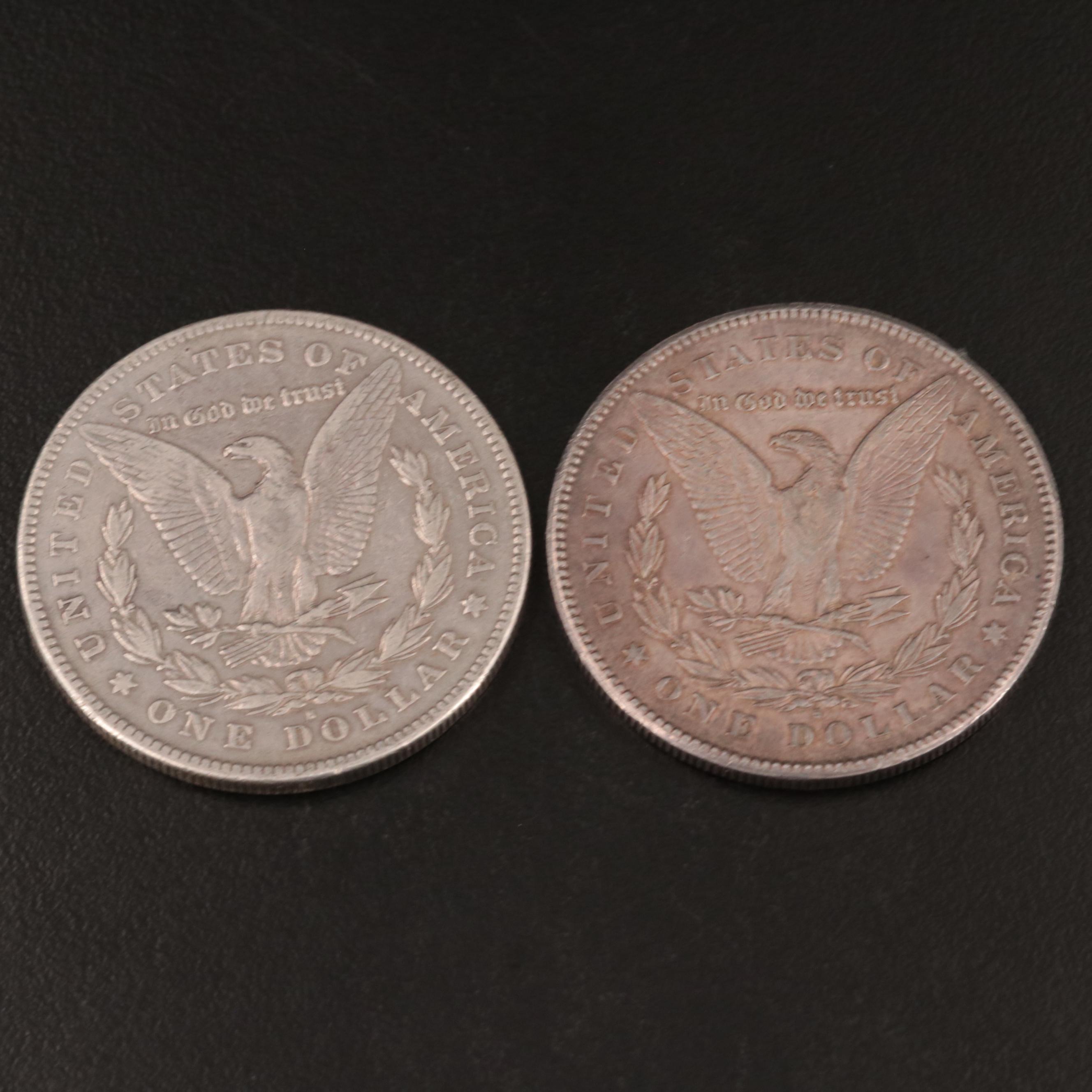 Two 1878-S Morgan Silver Dollars