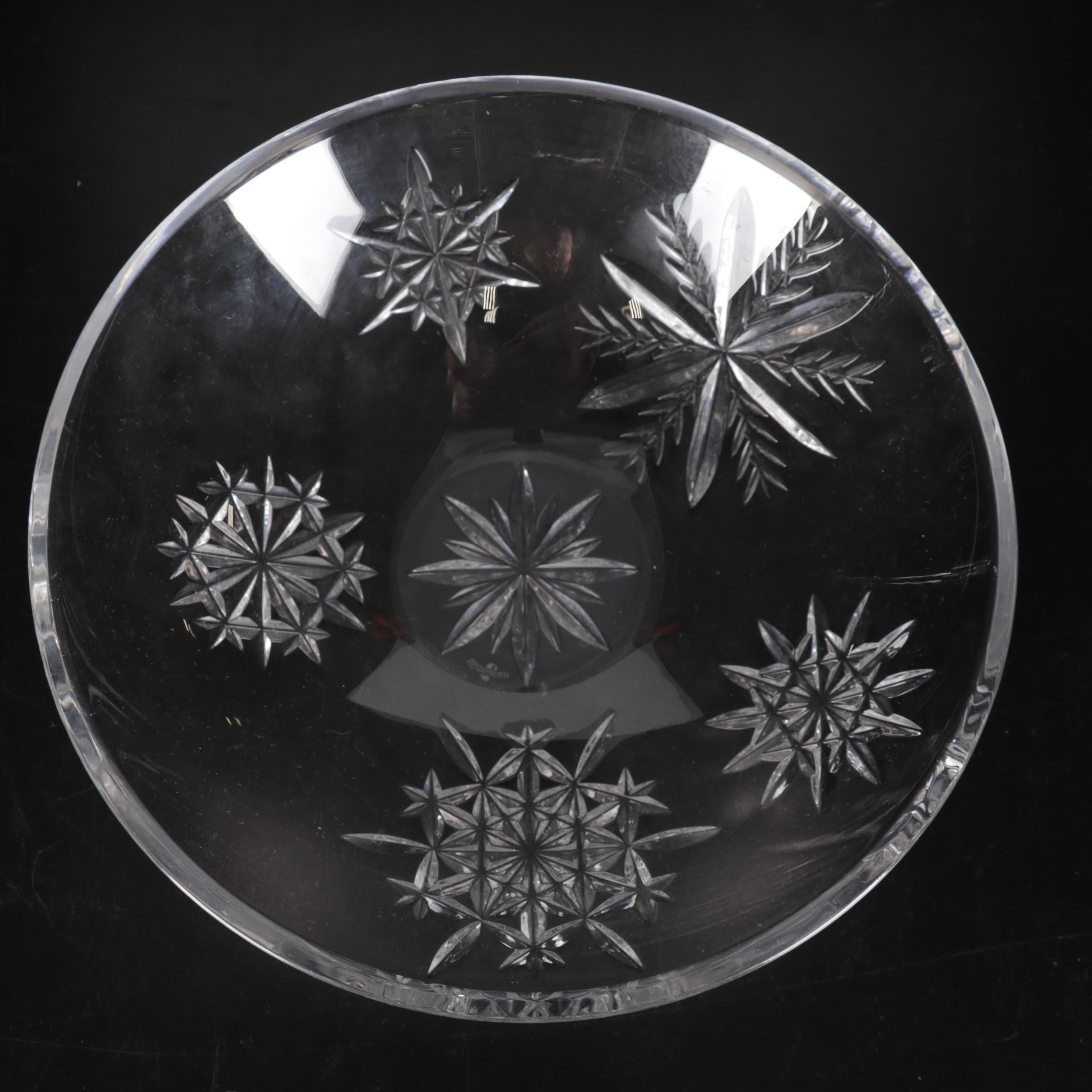 Four Pieces of Waterford with Carina Decanter and Snow Crystals Bowl