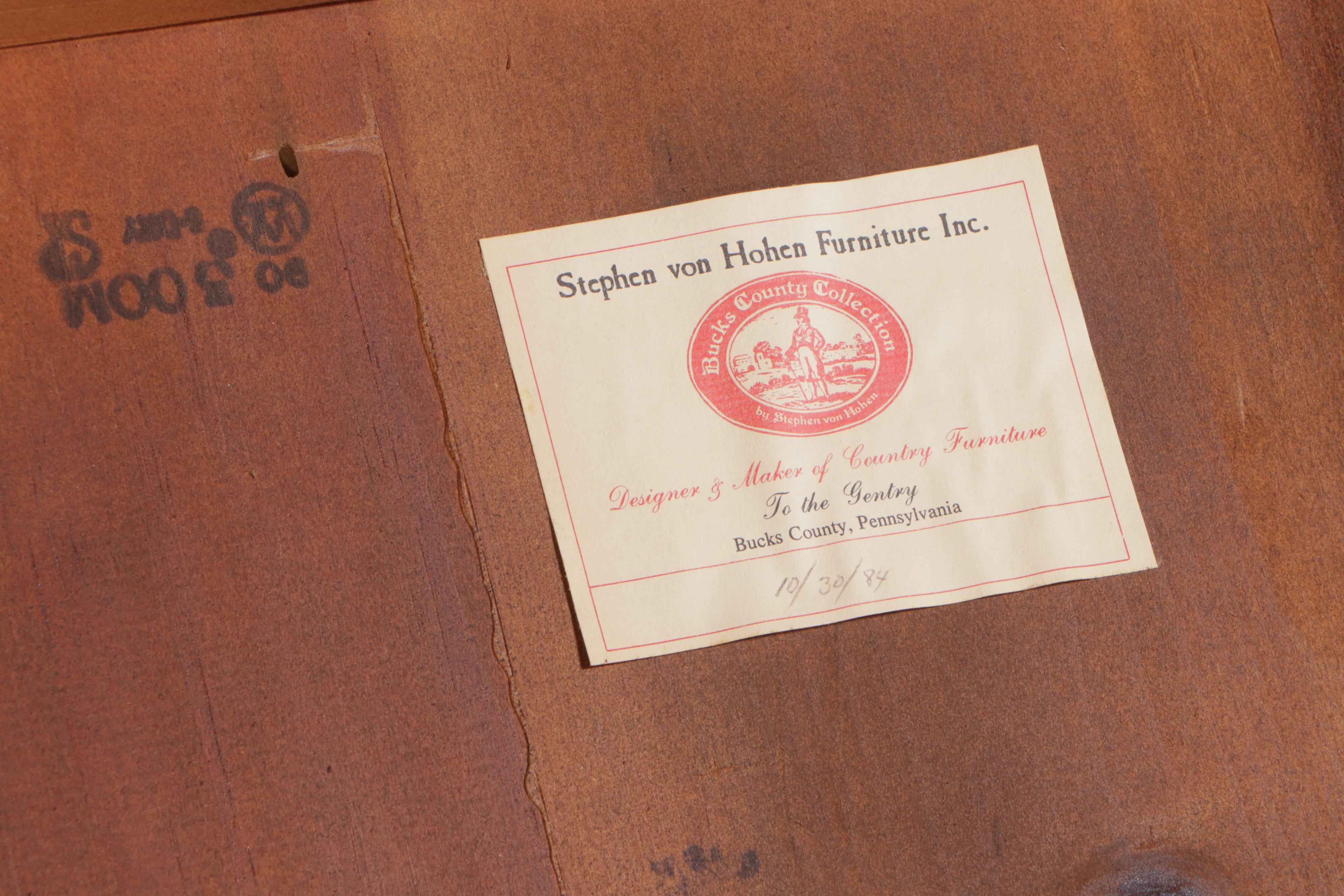 Stephen von Hohen "Bucks County Collection" Pine Harvest Table and Bench