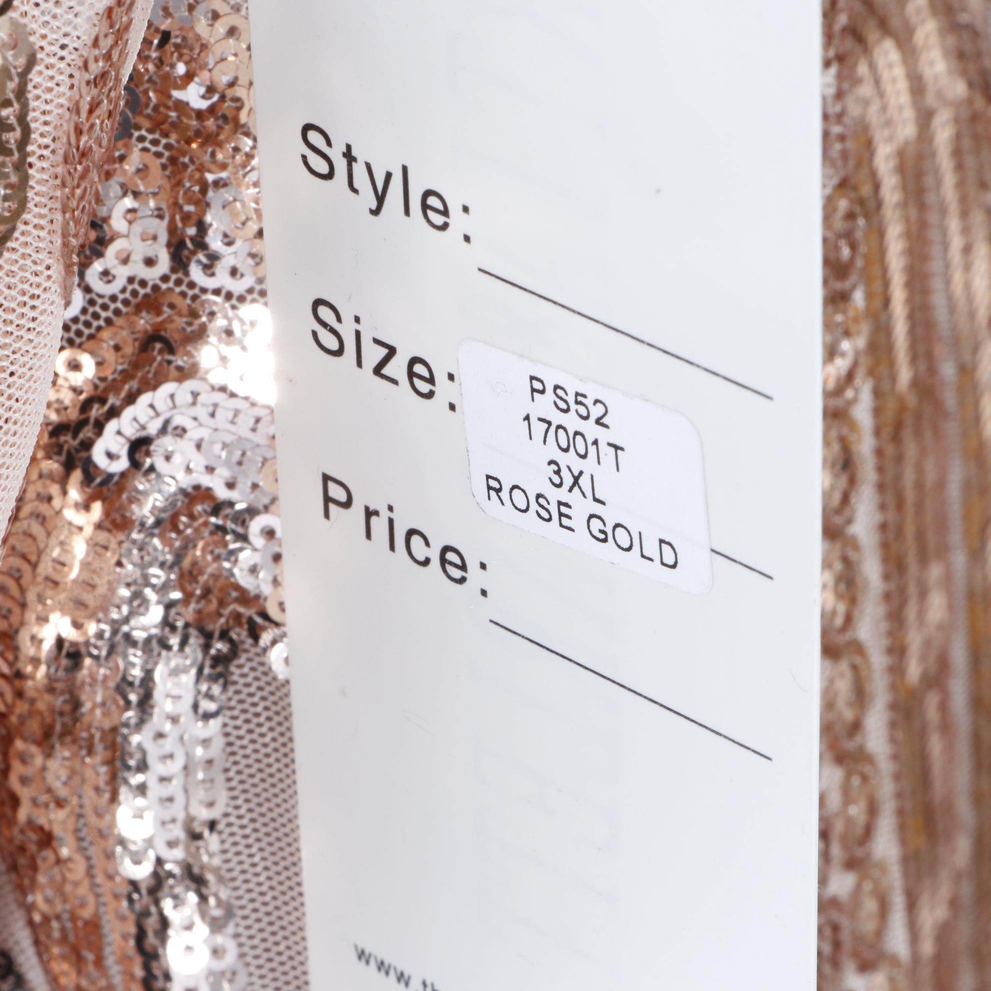 Portia & Scarlett Rose Gold Sequin Long Sleeve Gown, New with Tag