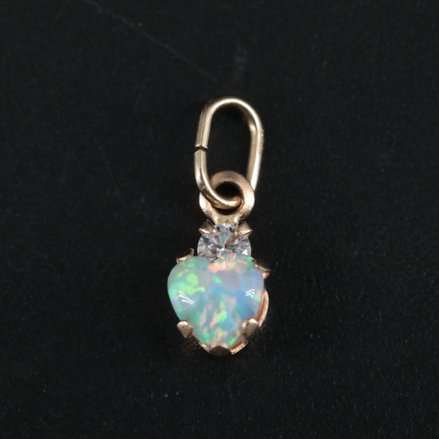 14K Gemstone Heart Pendant