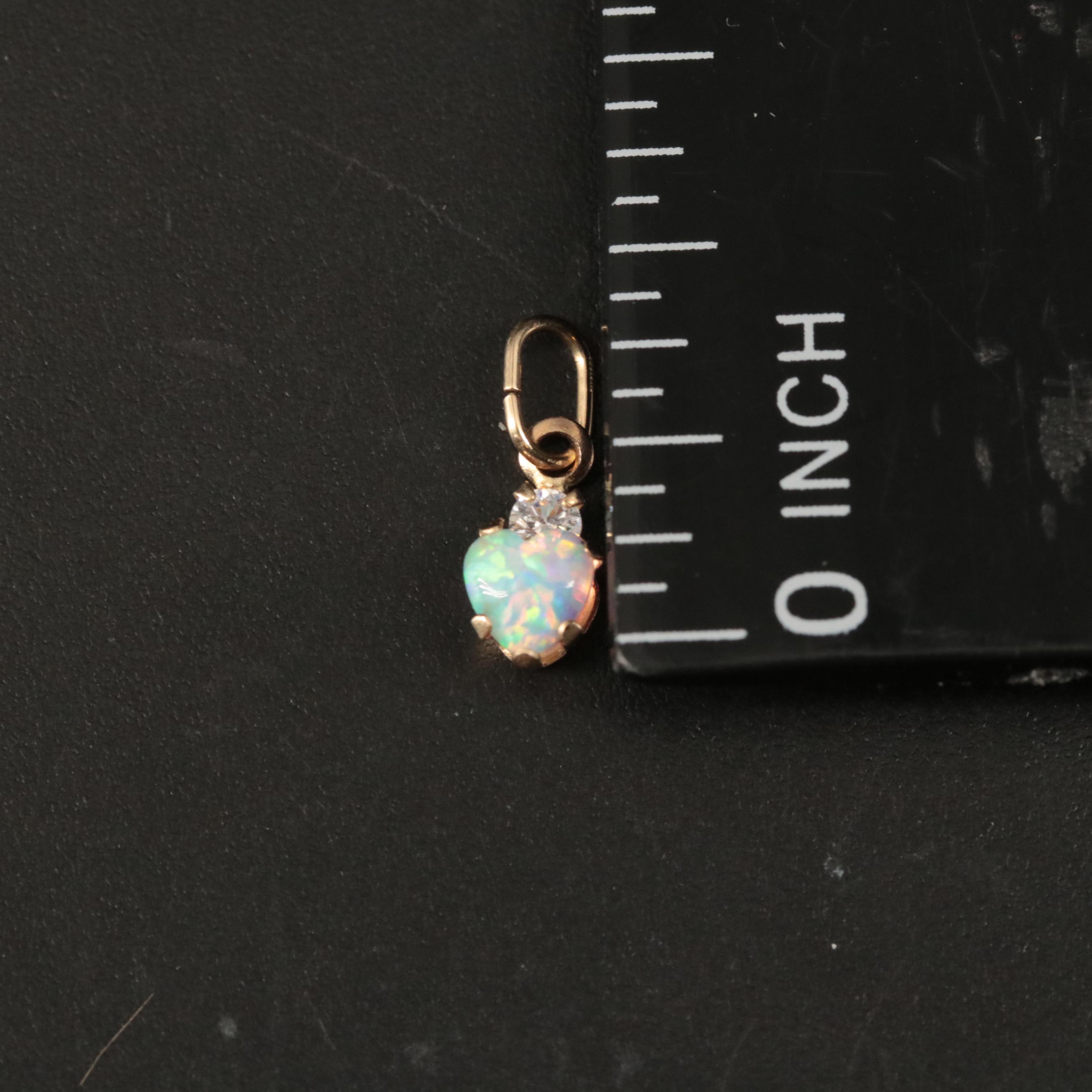 14K Gemstone Heart Pendant