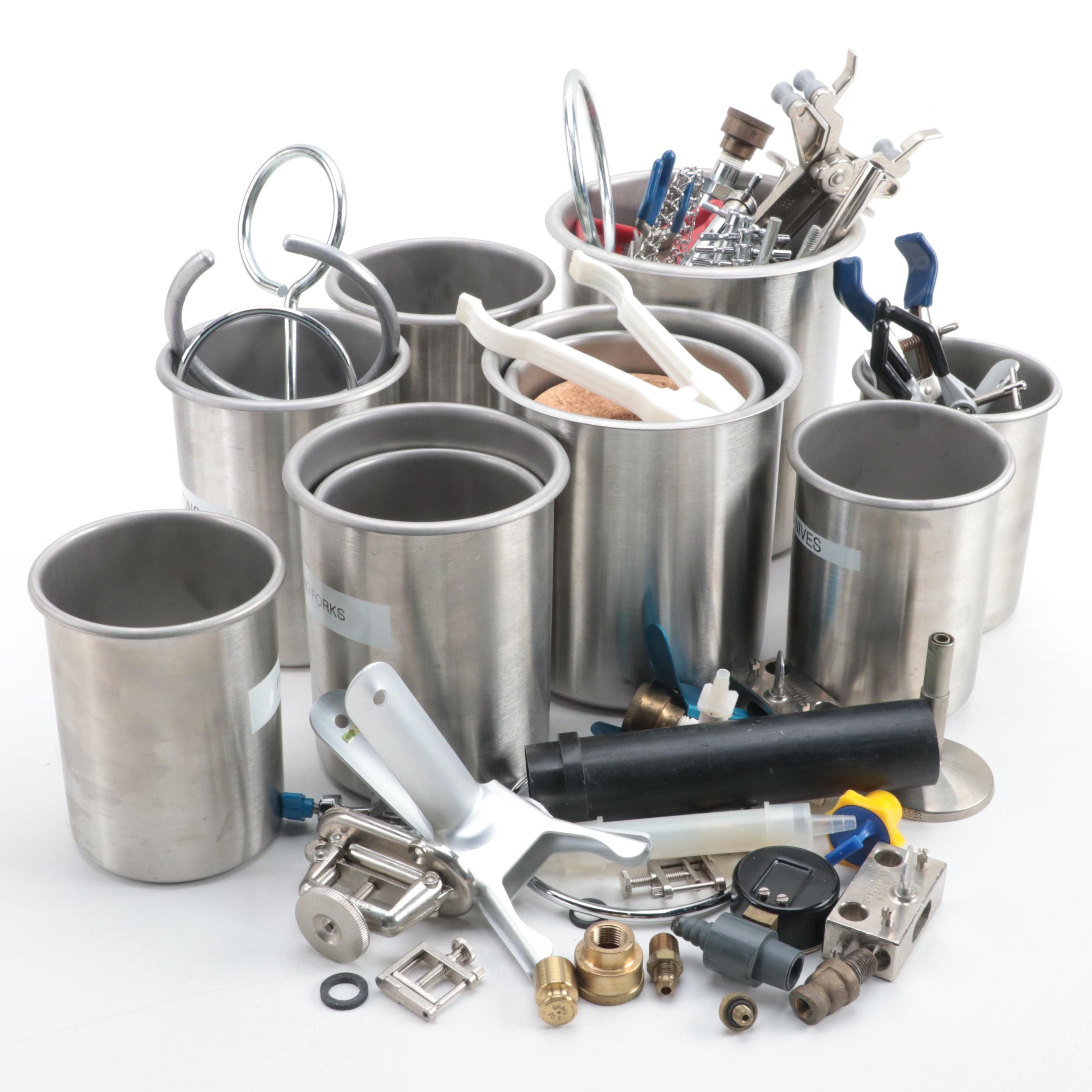 Polar Ware Stainless Steel Canisters with Lab Clamp Hardware