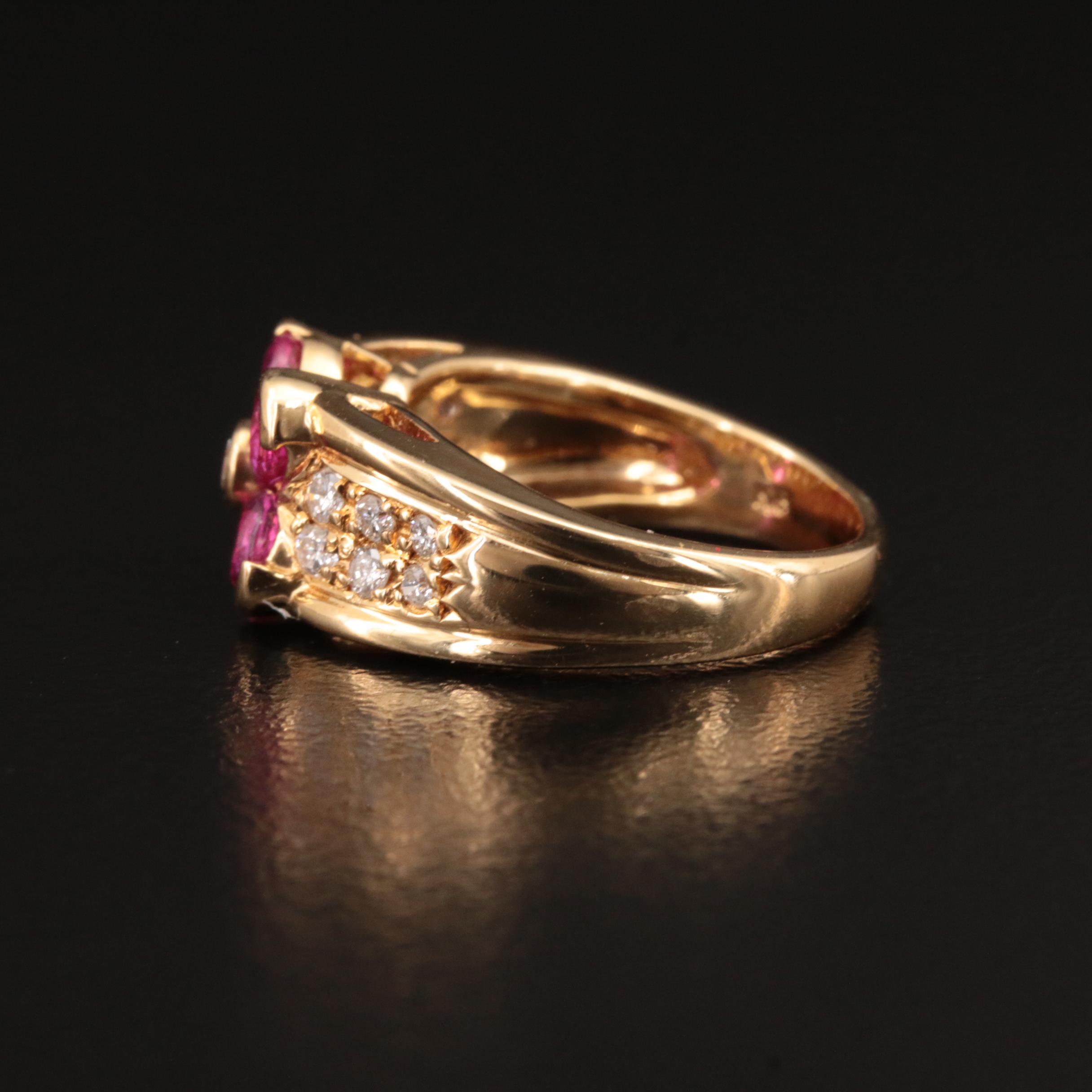 18K Ruby and Diamond Quatrefoil Ring