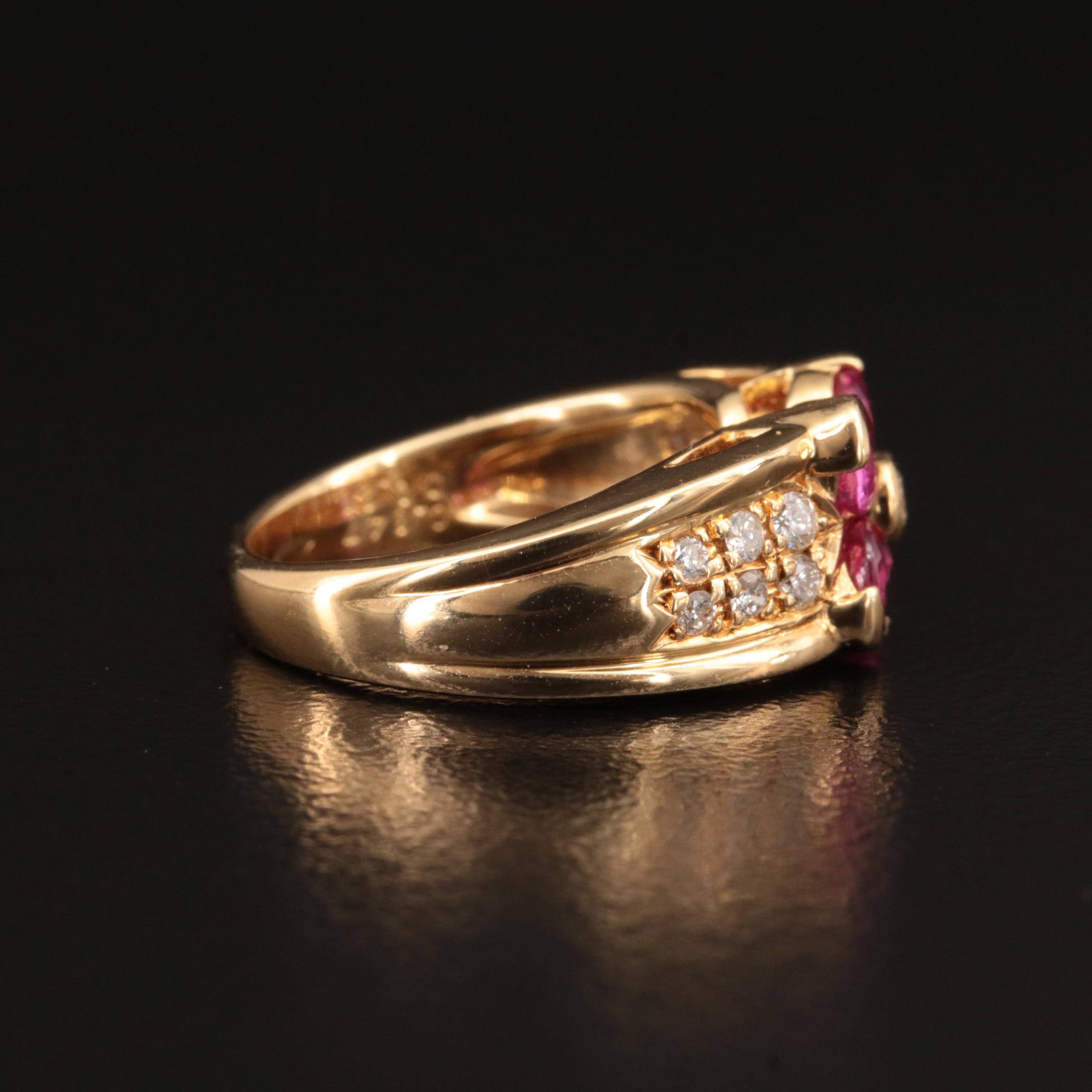 18K Ruby and Diamond Quatrefoil Ring