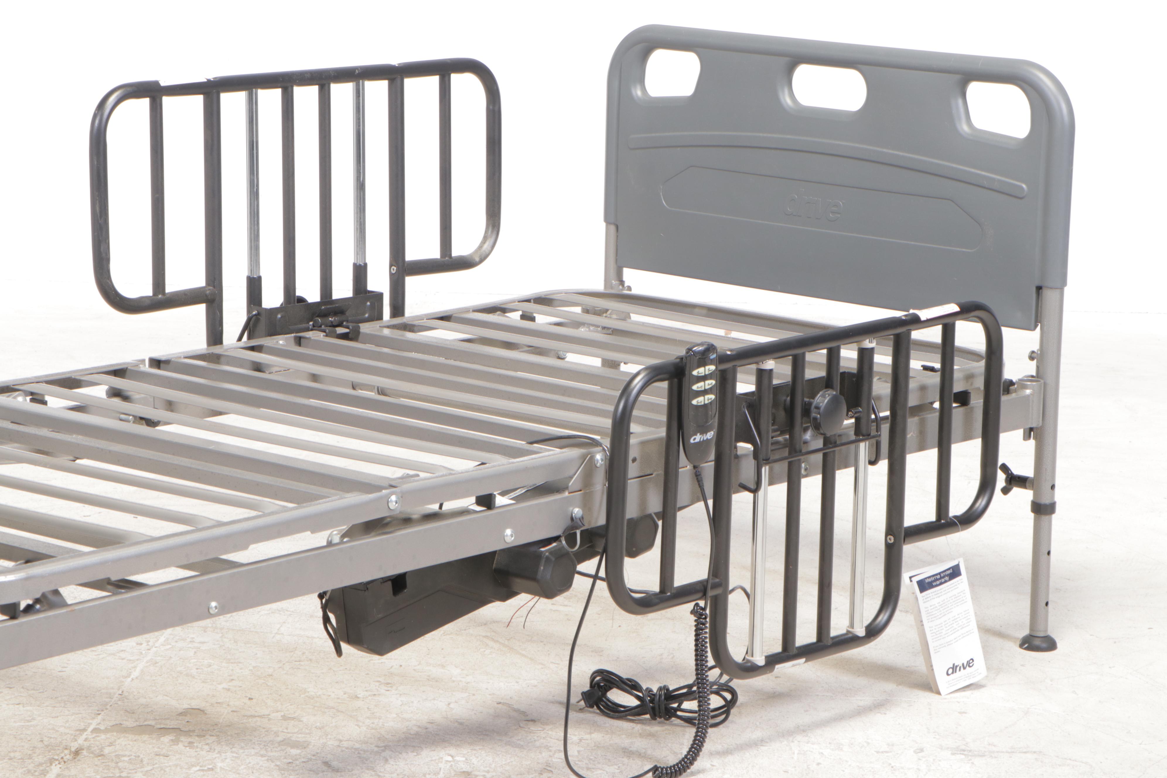 Drive Medical Twin Bed with Half-Rail and Remote