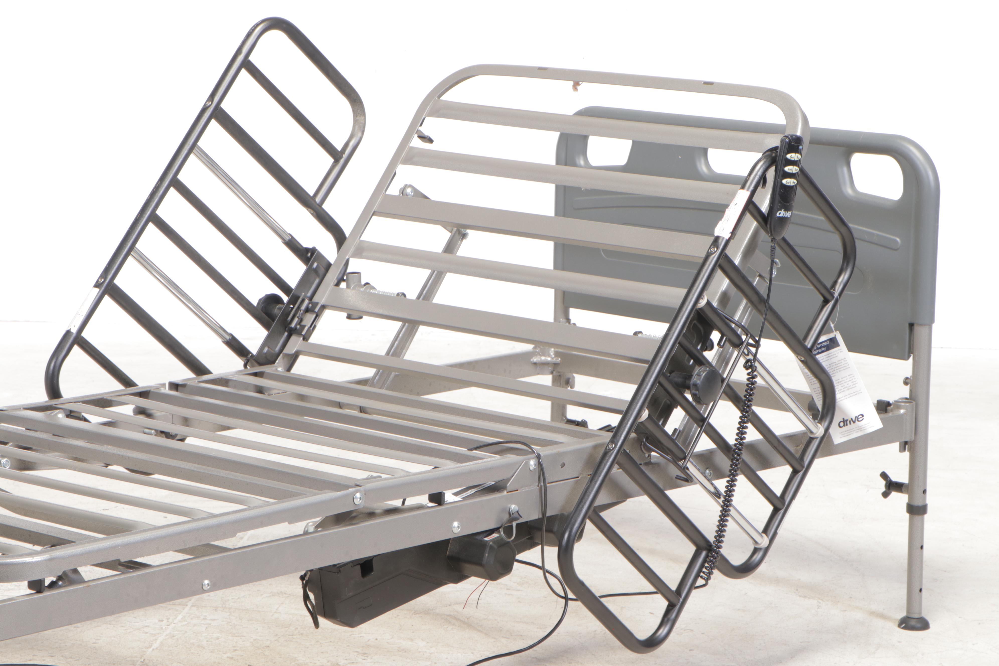Drive Medical Twin Bed with Half-Rail and Remote