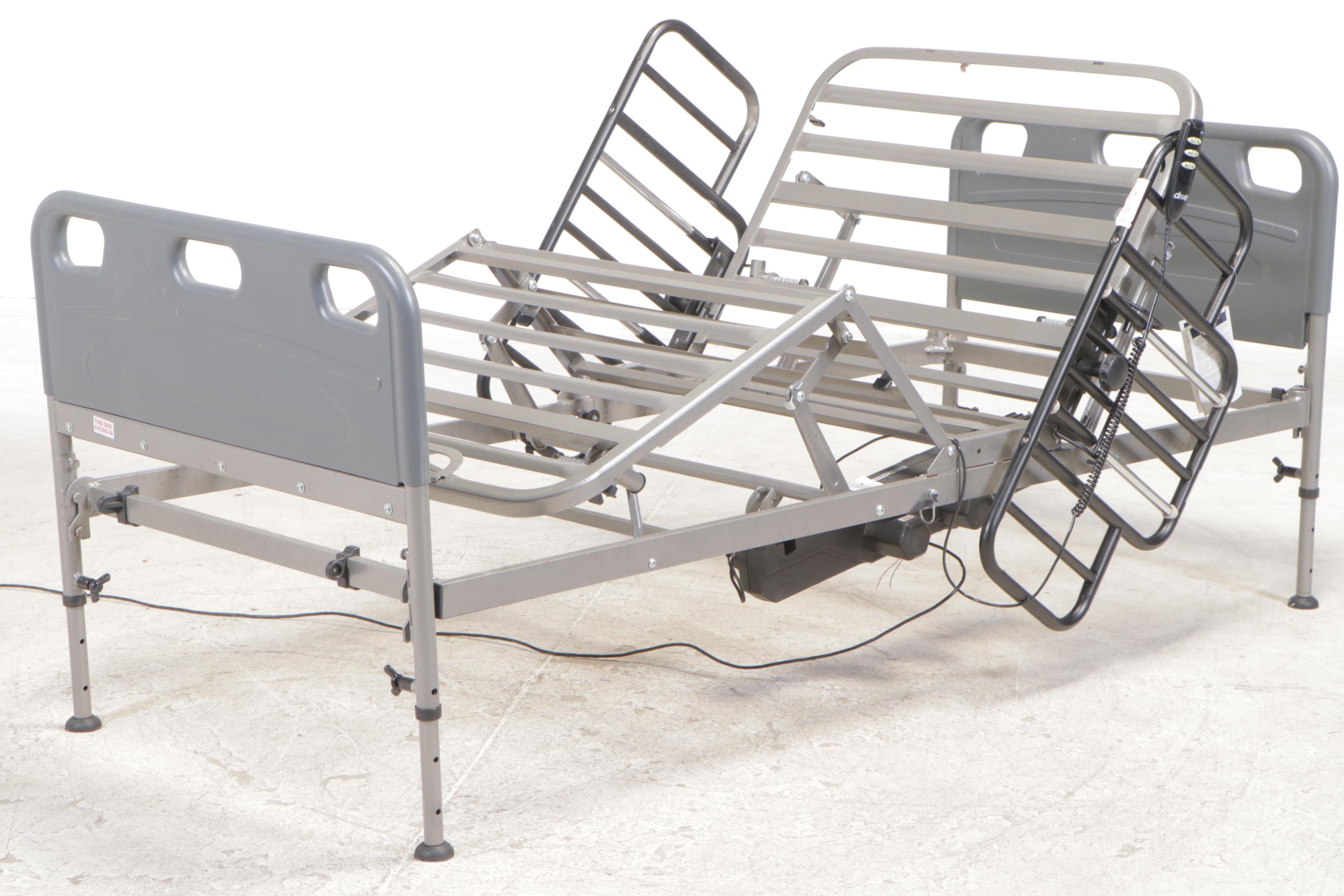 Drive Medical Twin Bed with Half-Rail and Remote