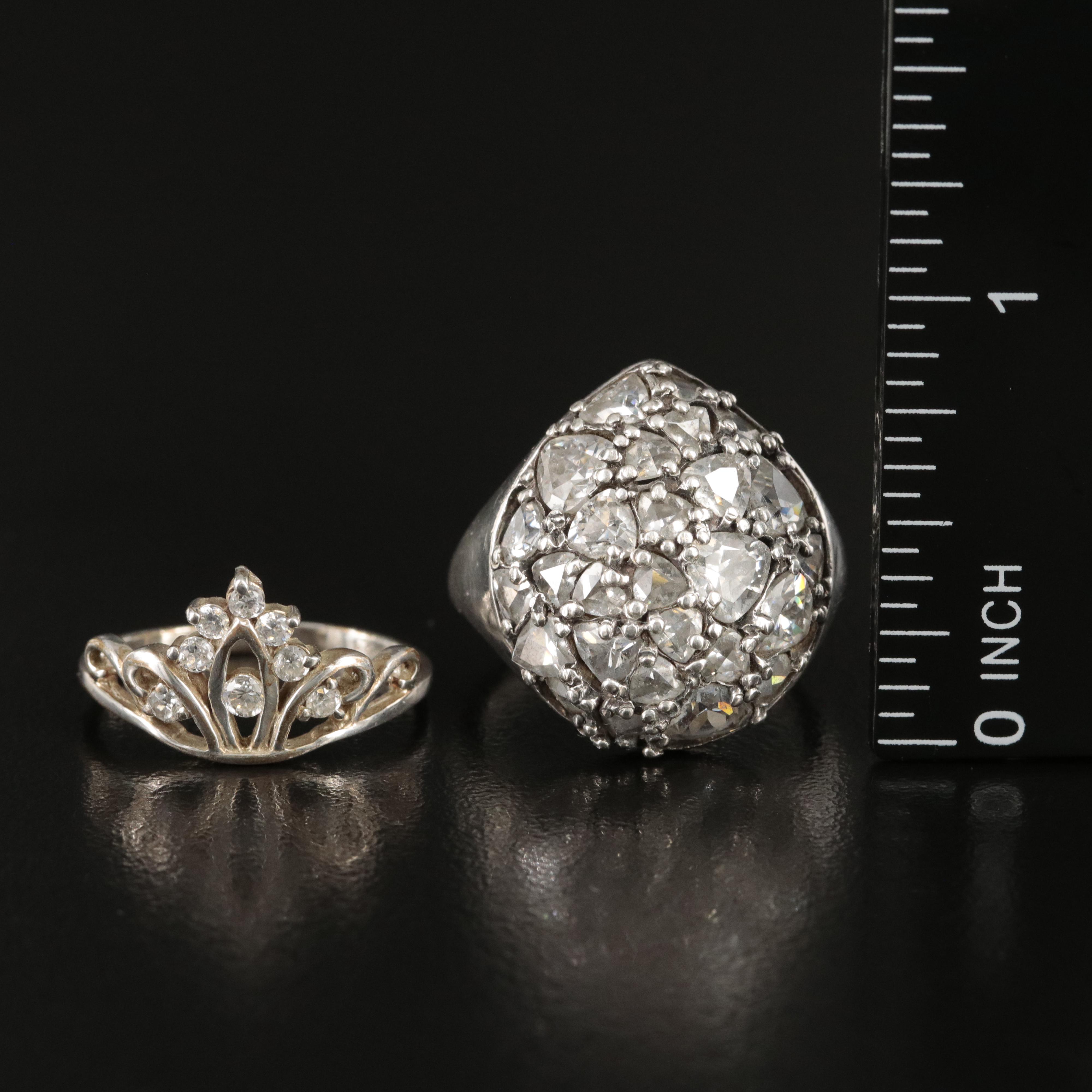 Sterling Rings Including Joseph Esposito, Cubic Zirconia and Enamel